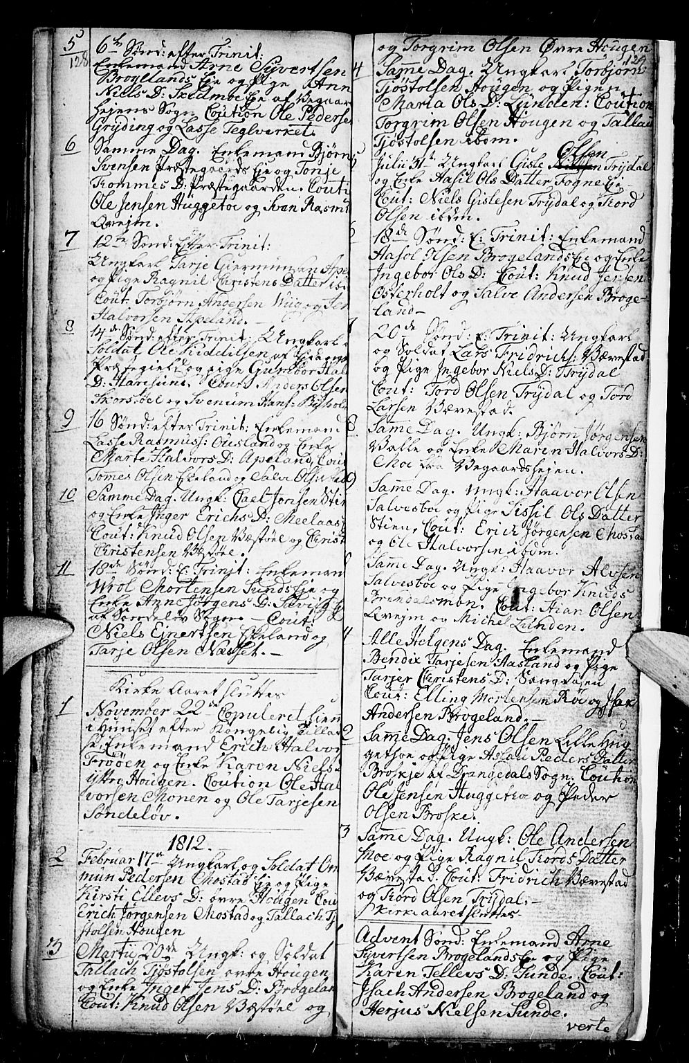 Gjerstad sokneprestkontor, SAK/1111-0014/F/Fb/Fba/L0001: Parish register (copy) no. B 1, 1797-1816, p. 128-129