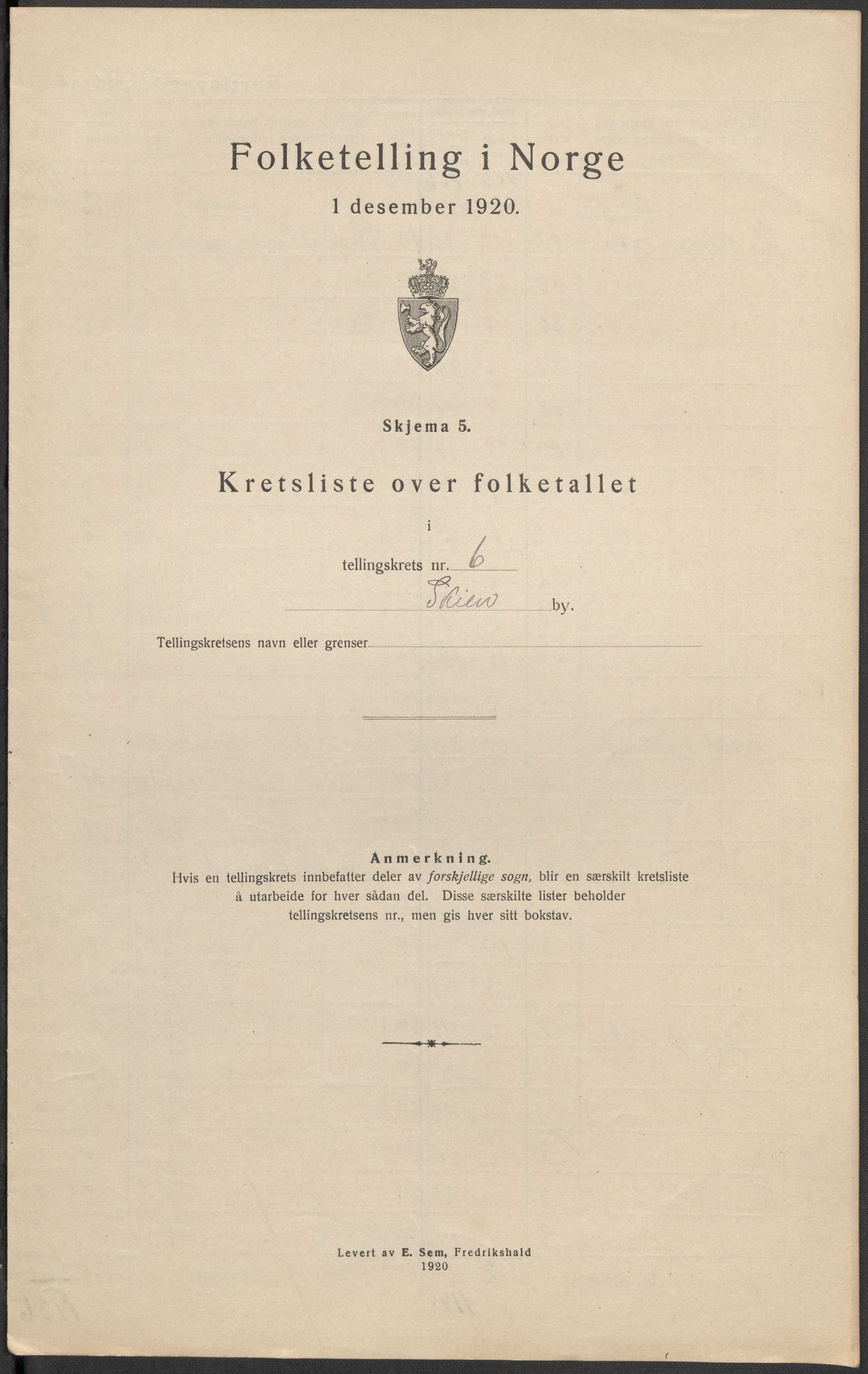 SAKO, 1920 census for Skien, 1920, p. 33