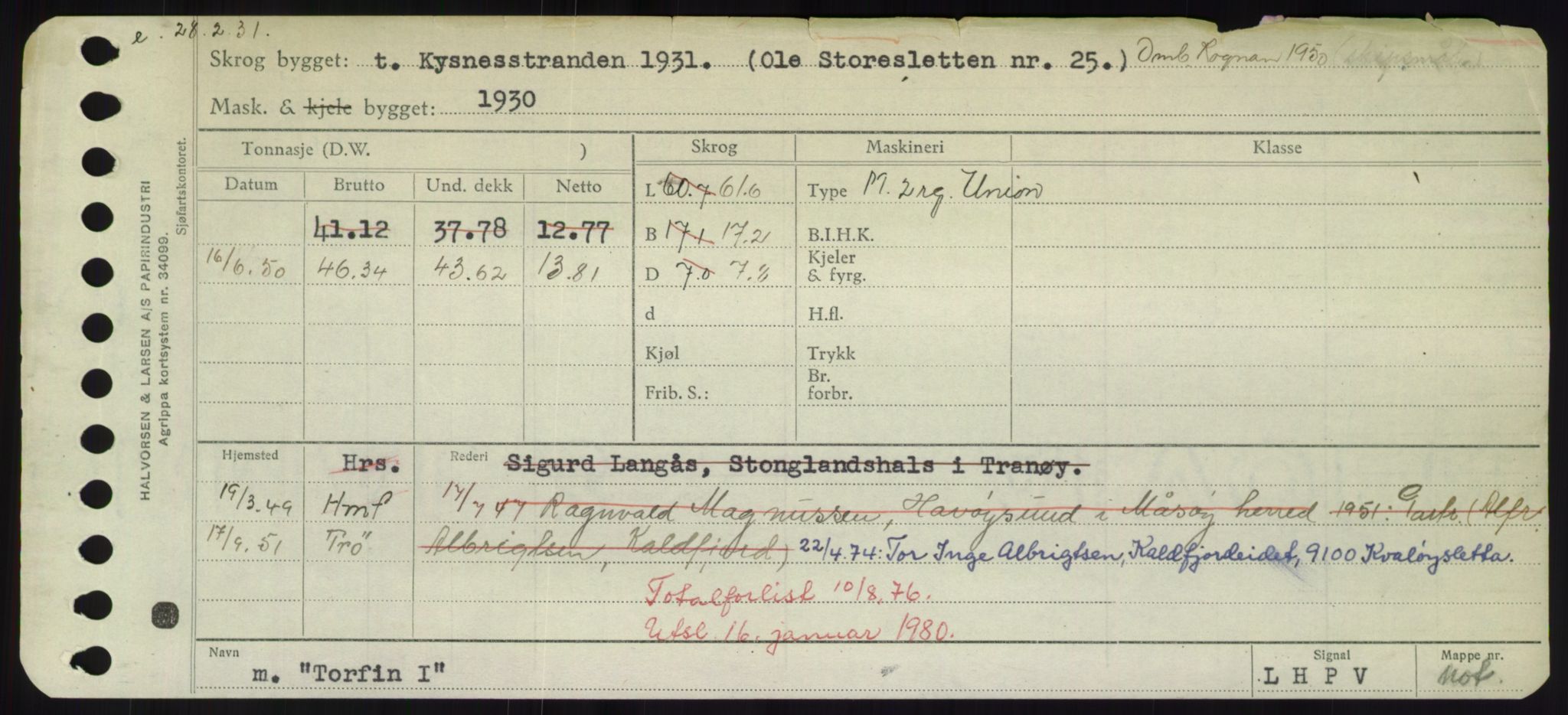 Sjøfartsdirektoratet med forløpere, Skipsmålingen, AV/RA-S-1627/H/Hd/L0039: Fartøy, Ti-Tø, p. 303