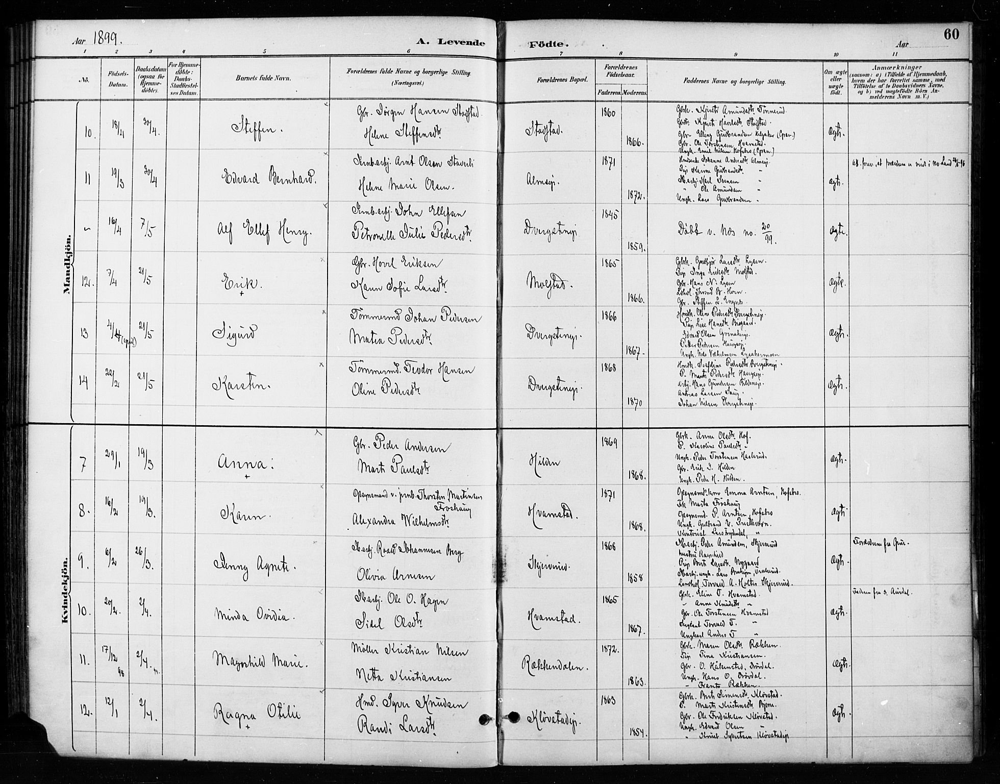 Gran prestekontor, AV/SAH-PREST-112/H/Ha/Haa/L0018: Parish register (official) no. 18, 1889-1899, p. 60