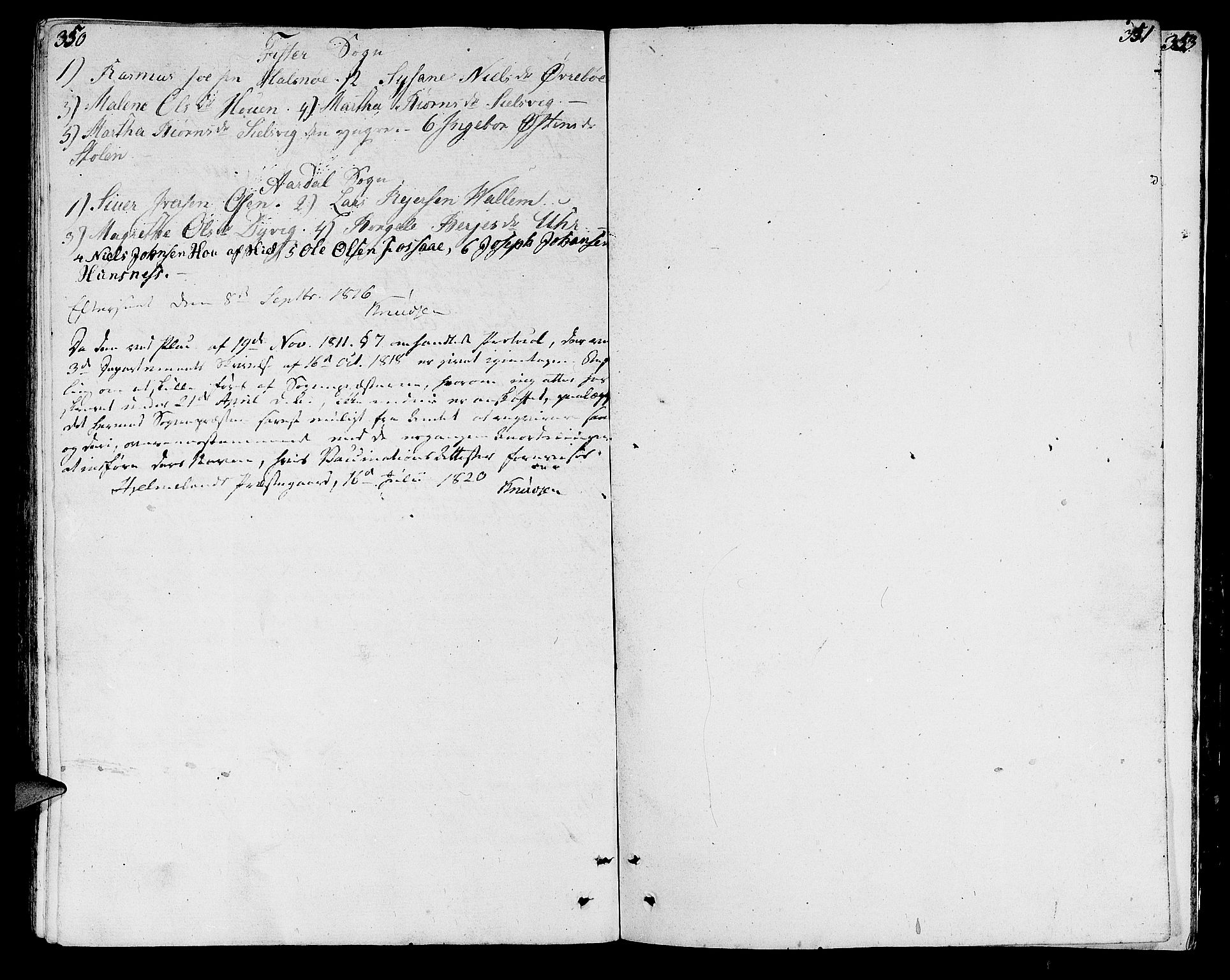 Hjelmeland sokneprestkontor, AV/SAST-A-101843/01/IV/L0002: Parish register (official) no. A 2, 1799-1816, p. 350-351