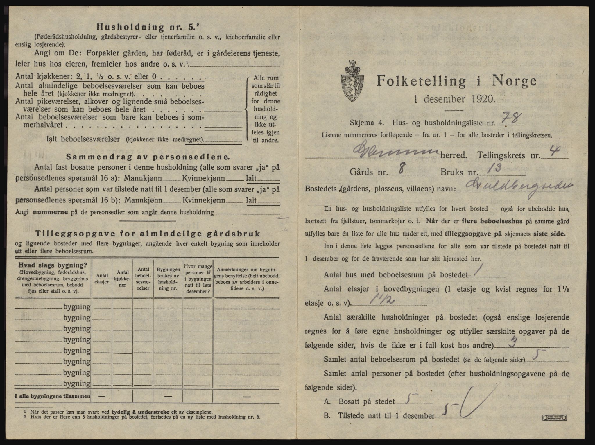 SAO, 1920 census for Glemmen, 1920, p. 783