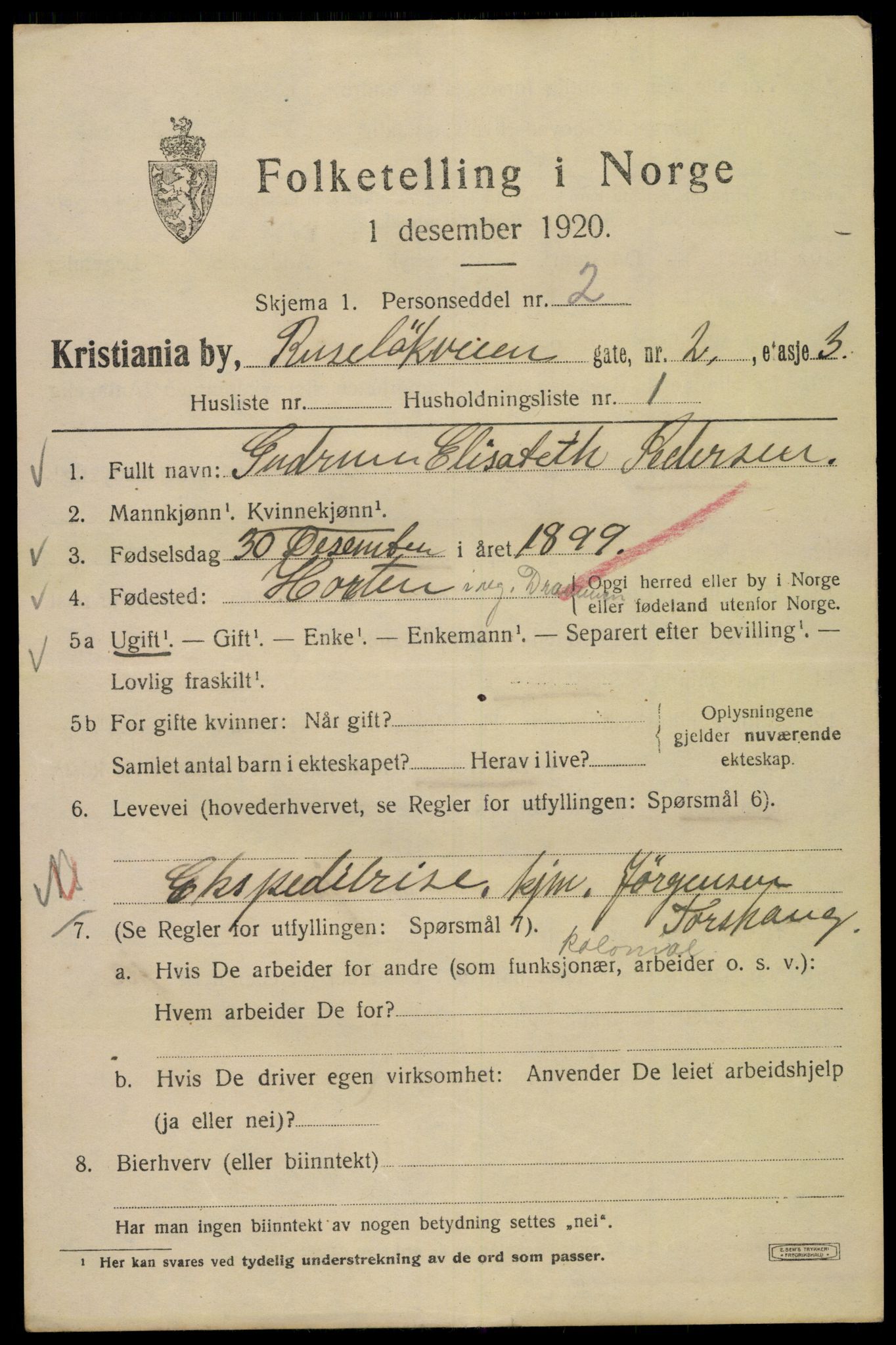 SAO, 1920 census for Kristiania, 1920, p. 469881