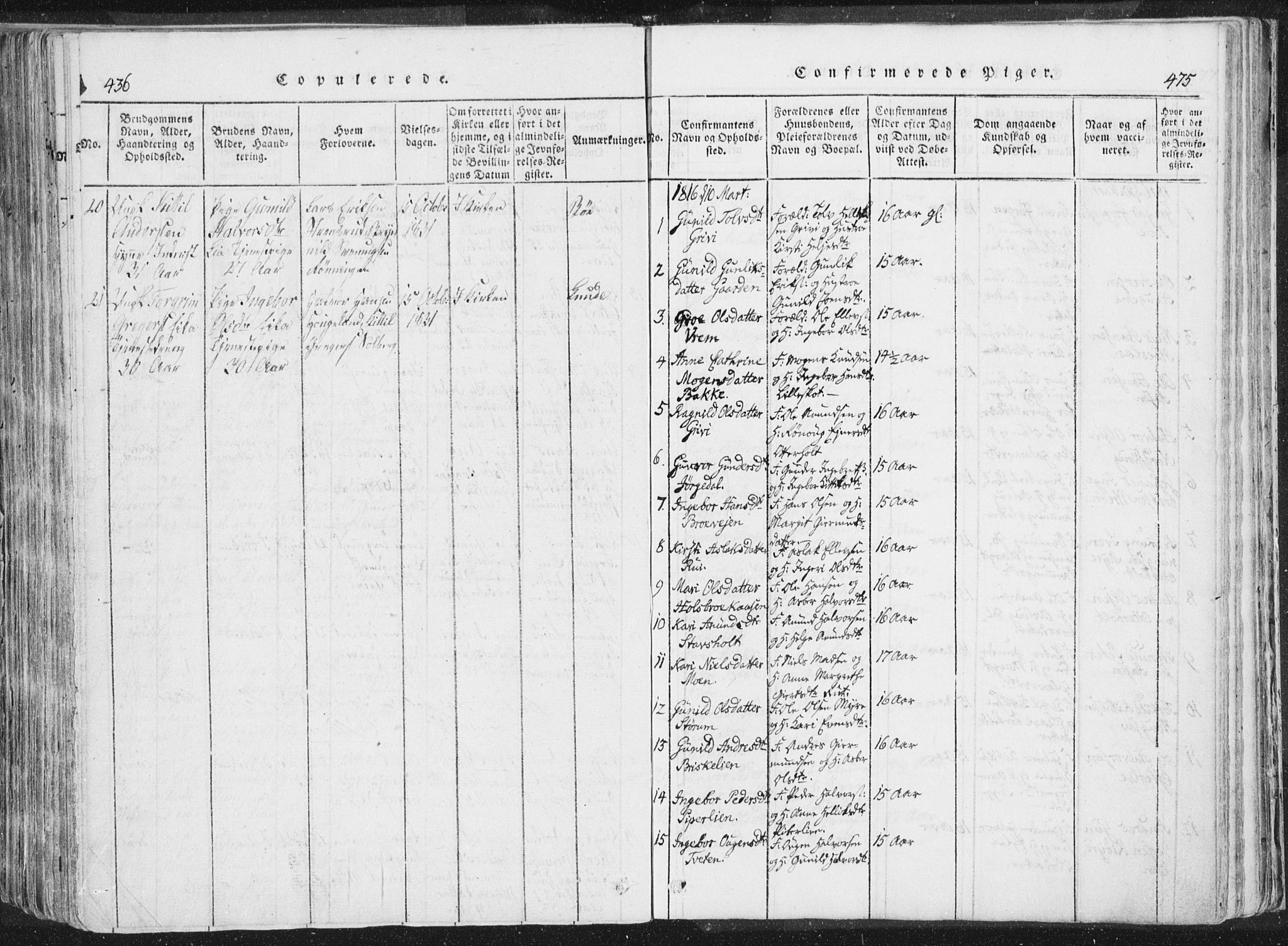 Bø kirkebøker, SAKO/A-257/F/Fa/L0006: Parish register (official) no. 6, 1815-1831, p. 436-437