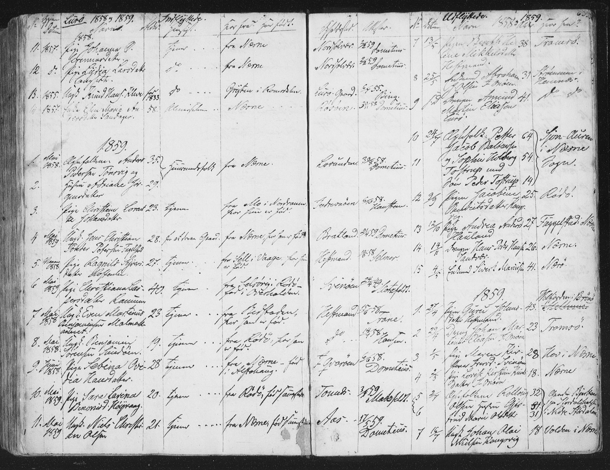 Ministerialprotokoller, klokkerbøker og fødselsregistre - Nordland, SAT/A-1459/839/L0566: Parish register (official) no. 839A03, 1825-1862, p. 63