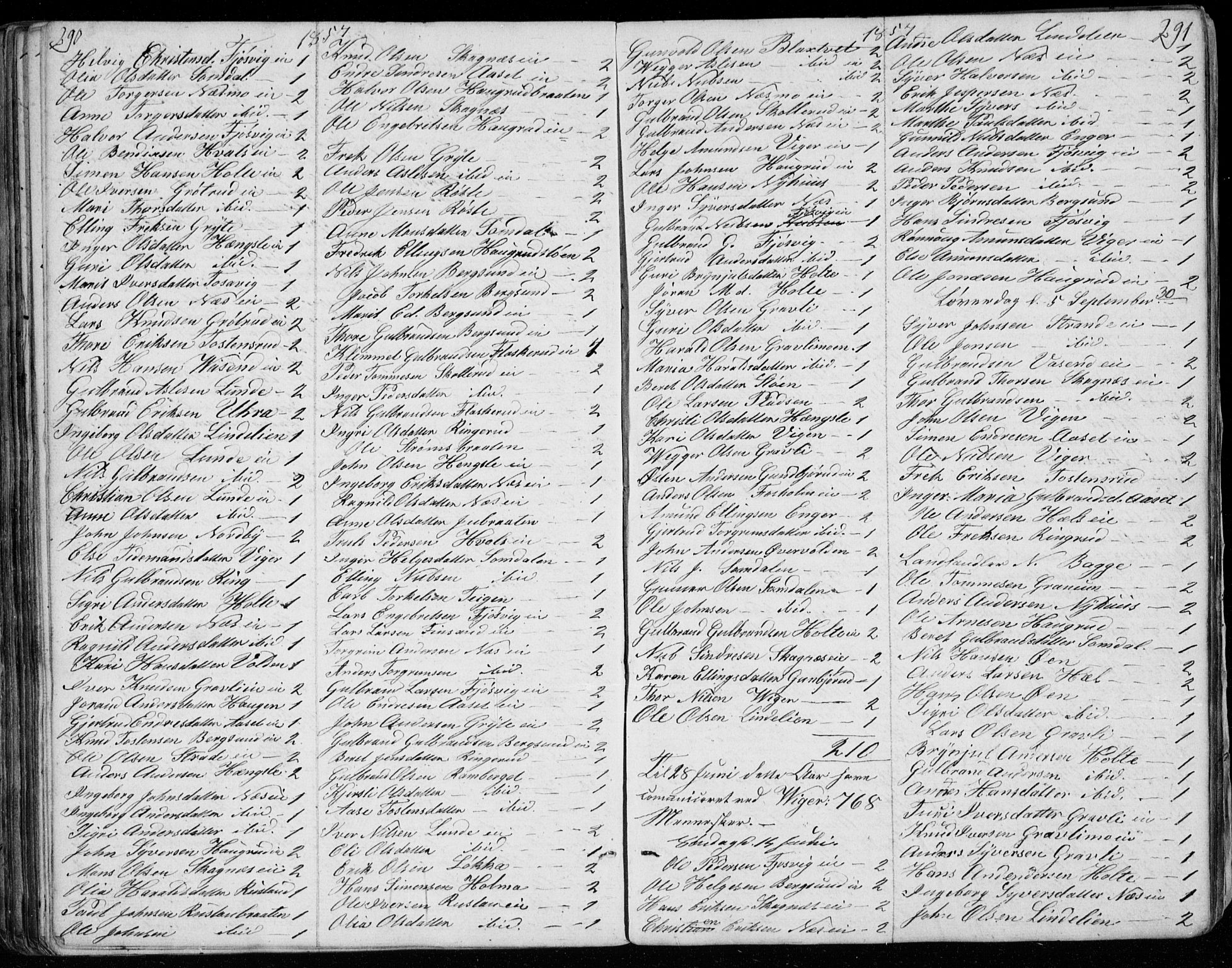 Ådal kirkebøker, SAKO/A-248/G/Ga/L0002: Parish register (copy) no. I 2, 1840-1861, p. 290-291