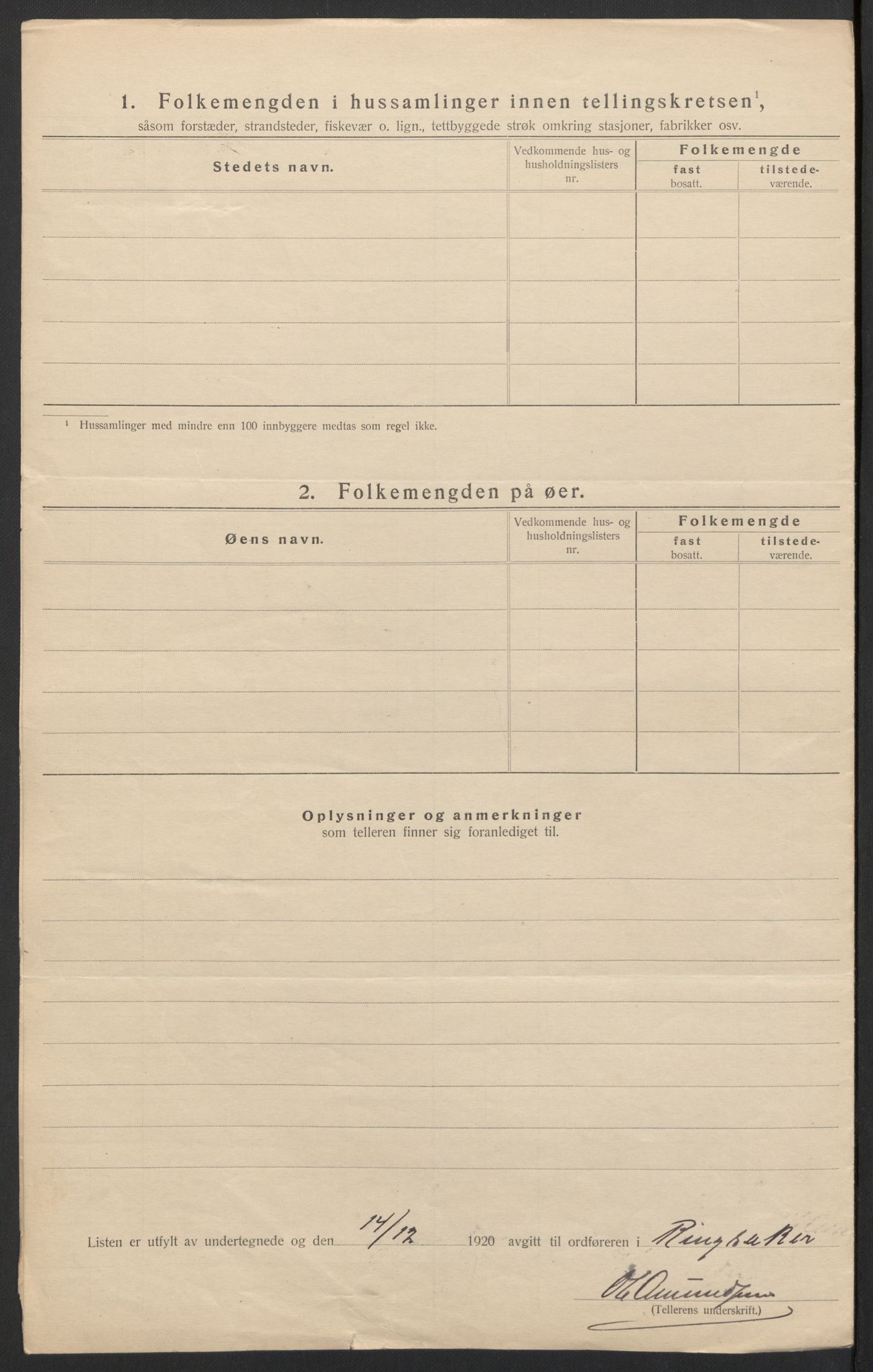 SAH, 1920 census for Ringsaker, 1920, p. 86