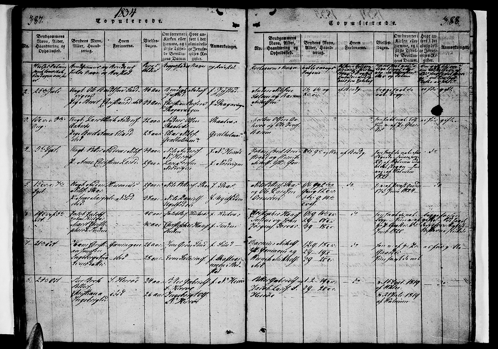 Ministerialprotokoller, klokkerbøker og fødselsregistre - Nordland, SAT/A-1459/834/L0510: Parish register (copy) no. 834C01, 1820-1847, p. 387-388