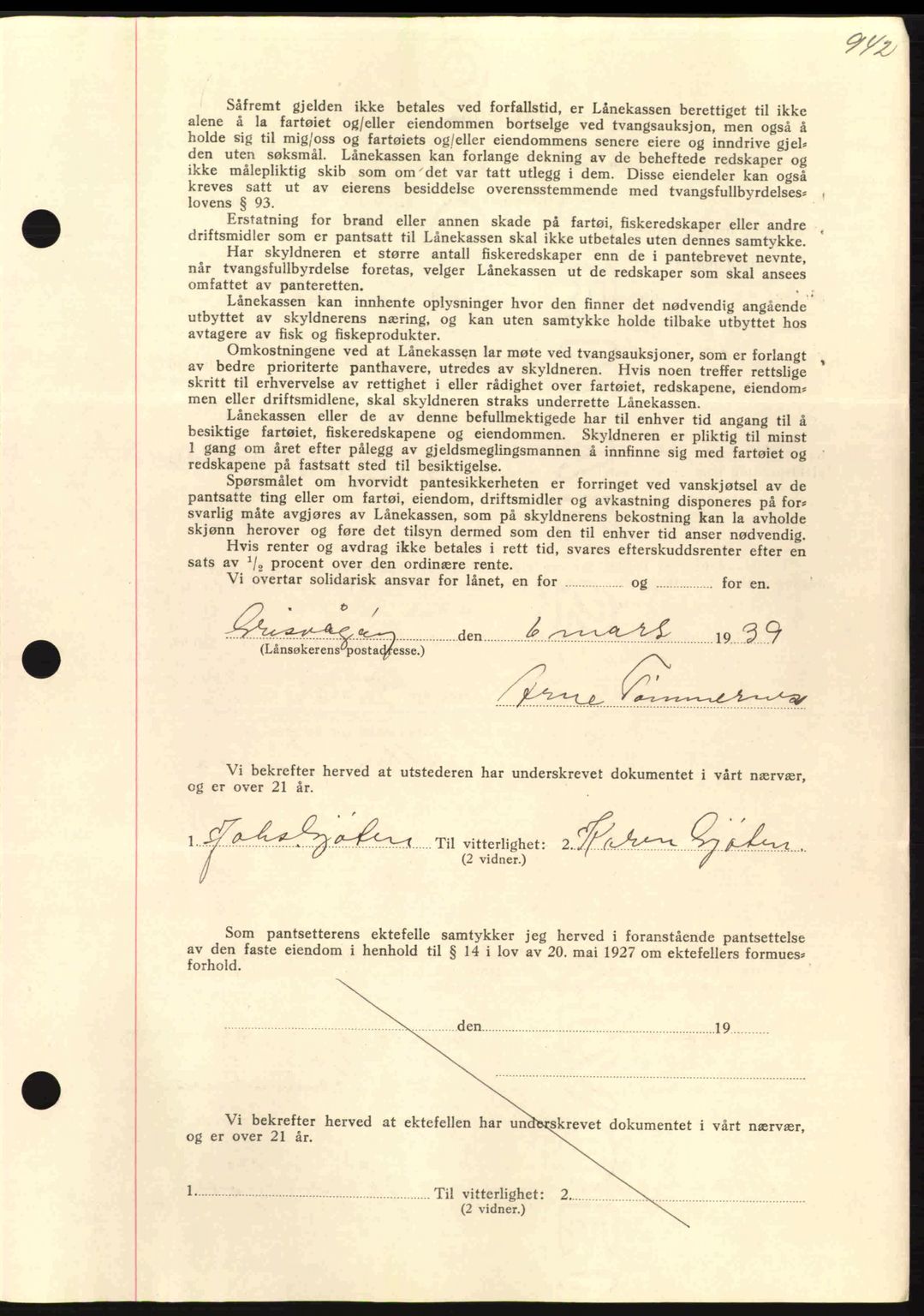 Nordmøre sorenskriveri, AV/SAT-A-4132/1/2/2Ca: Mortgage book no. B84, 1938-1939, Diary no: : 701/1939