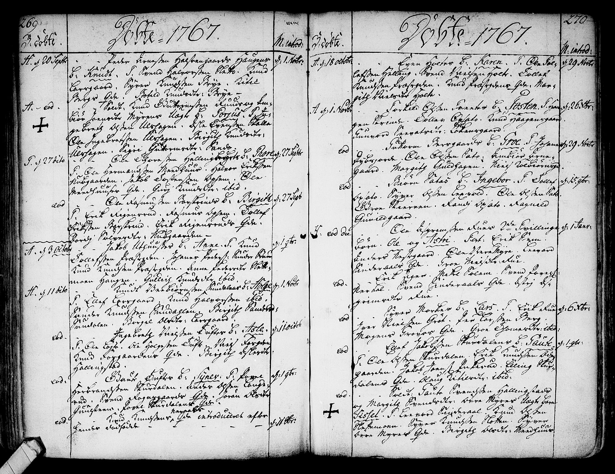 Ål kirkebøker, SAKO/A-249/F/Fa/L0001: Parish register (official) no. I 1, 1744-1769, p. 269-270