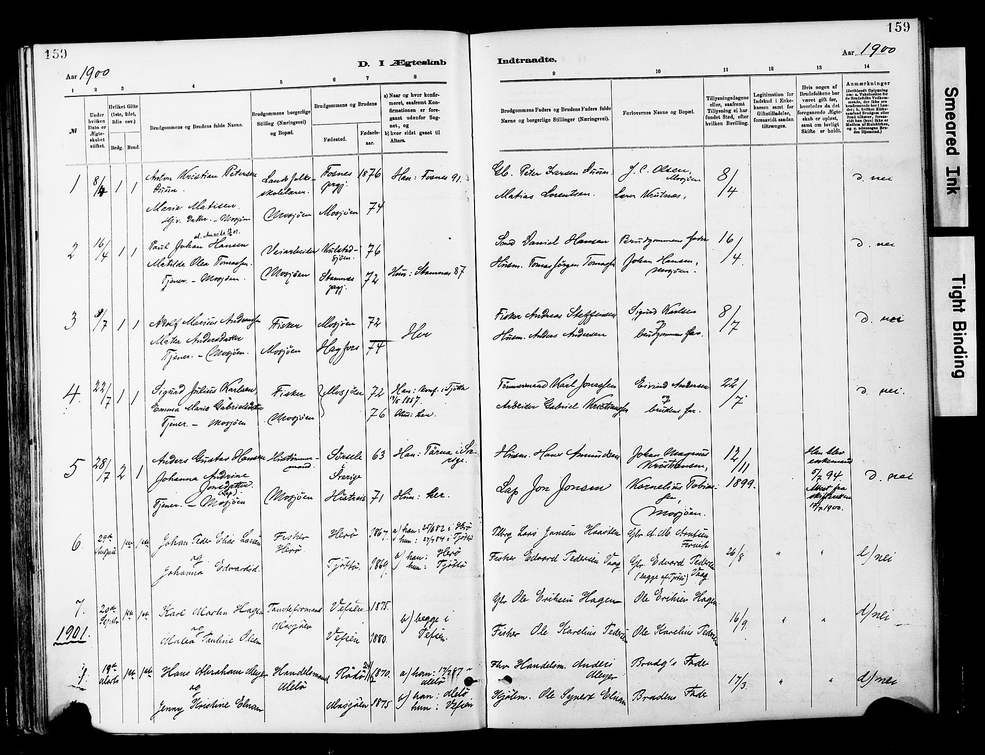 Ministerialprotokoller, klokkerbøker og fødselsregistre - Nordland, SAT/A-1459/820/L0296: Parish register (official) no. 820A17, 1880-1903, p. 159