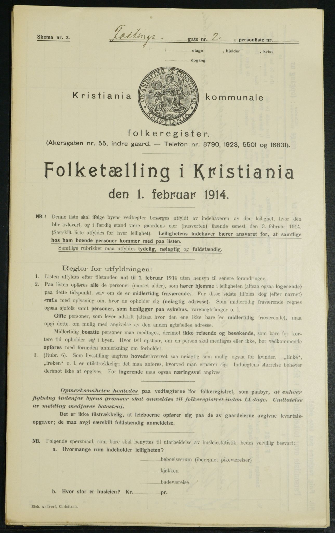 OBA, Municipal Census 1914 for Kristiania, 1914, p. 23785