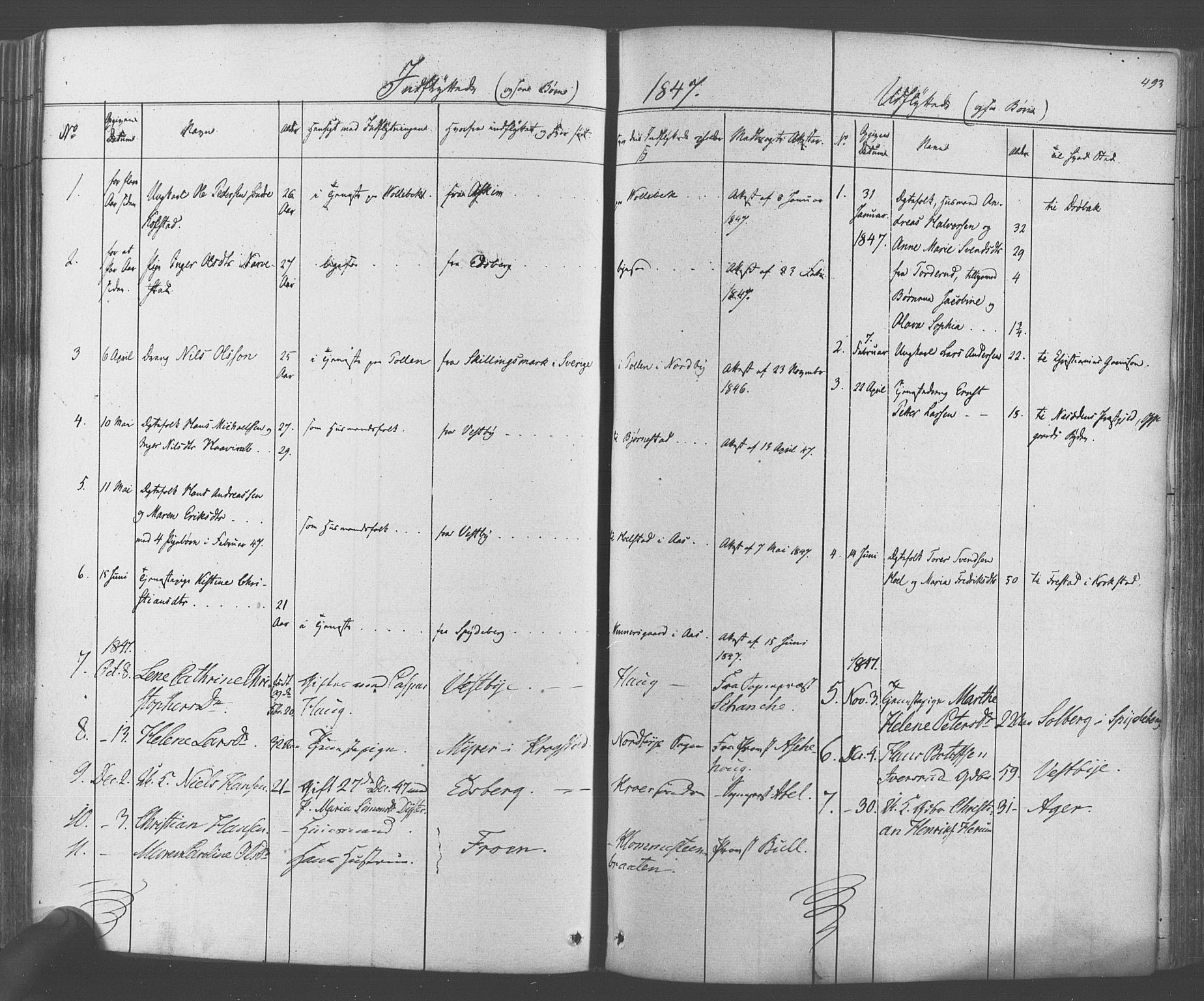 Ås prestekontor Kirkebøker, AV/SAO-A-10894/F/Fa/L0006: Parish register (official) no. I 6, 1841-1853, p. 492-493