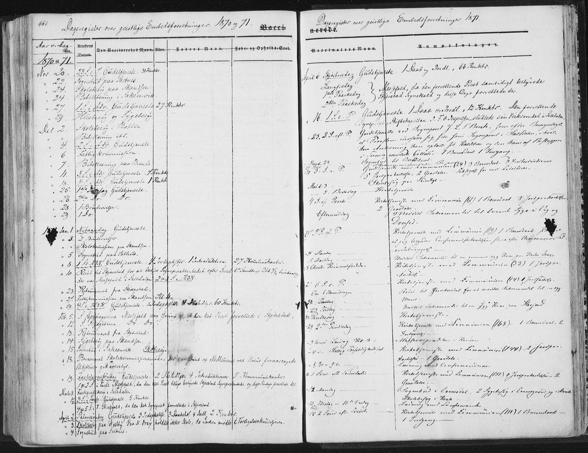 Ministerialprotokoller, klokkerbøker og fødselsregistre - Nordland, SAT/A-1459/847/L0667: Parish register (official) no. 847A07, 1842-1871, p. 461