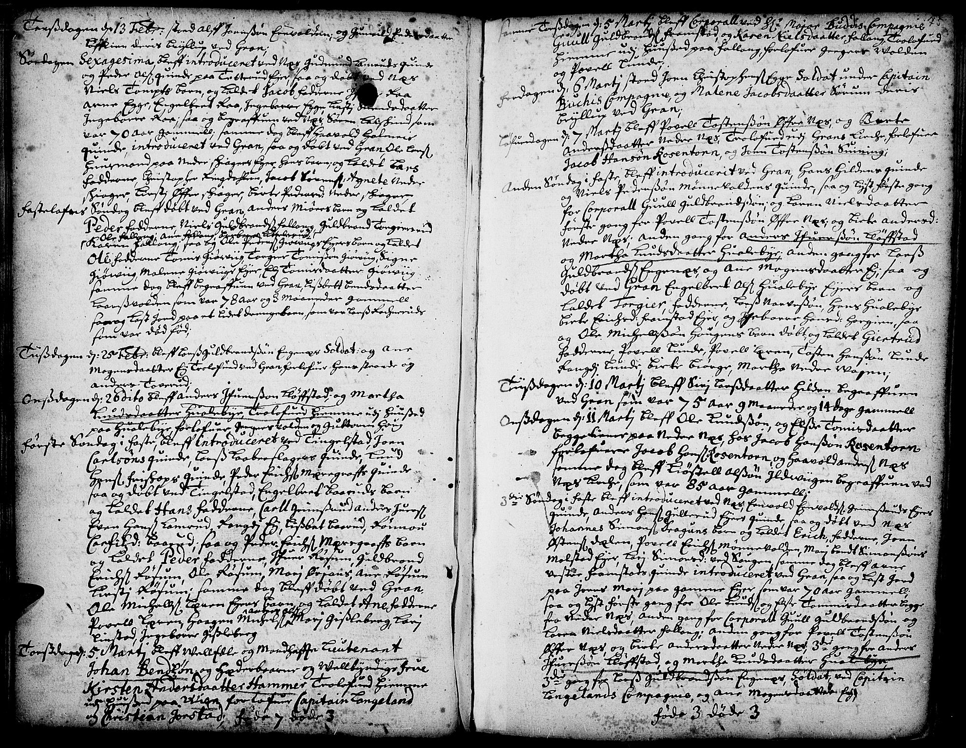 Gran prestekontor, AV/SAH-PREST-112/H/Ha/Haa/L0001: Parish register (official) no. 1, 1707-1731, p. 75