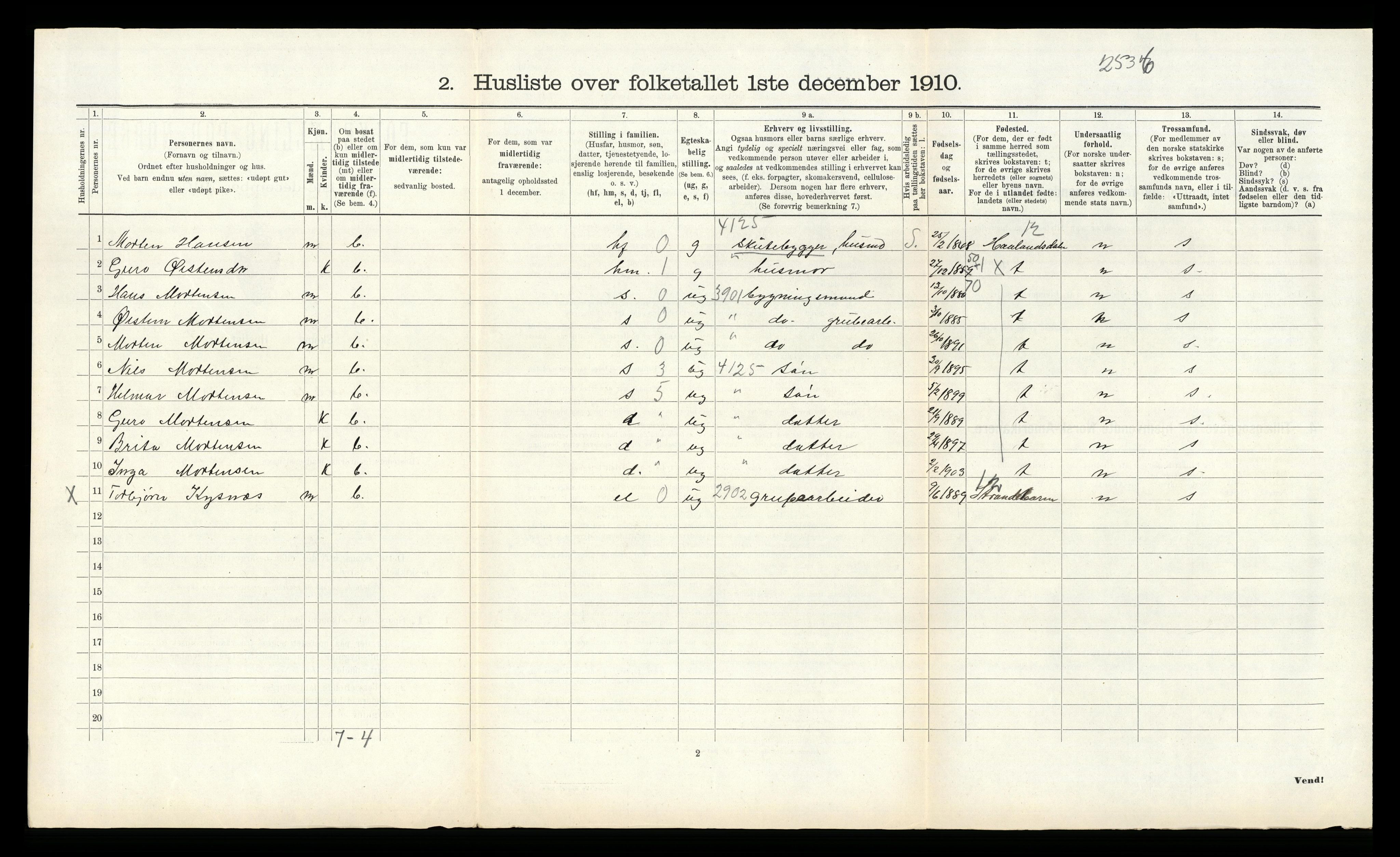 RA, 1910 census for Varaldsøy, 1910, p. 148