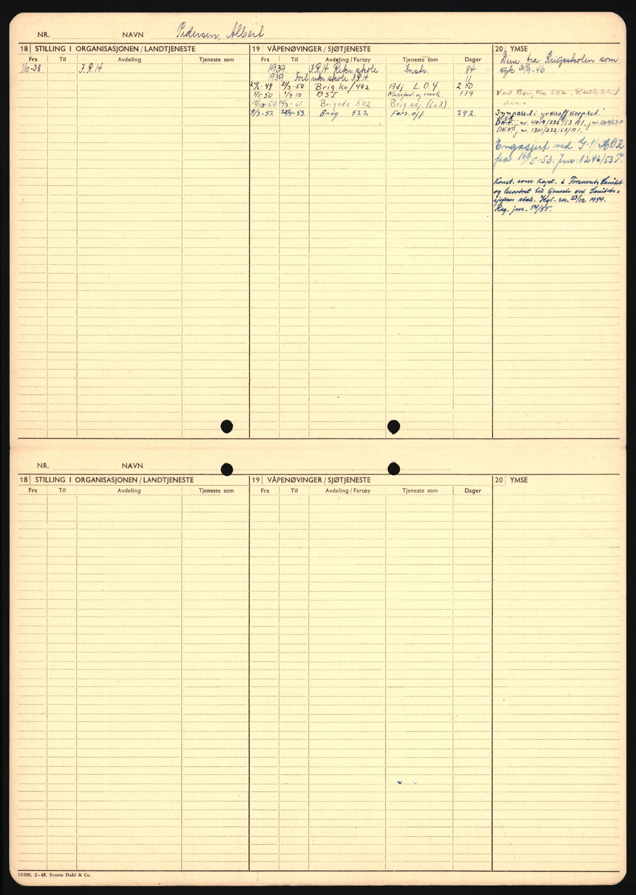 Forsvaret, Sør-Hålogaland landforsvar, AV/RA-RAFA-2552/P/Pa/L0303: Personellmapper for slettet personell, yrkesbefal og vernepliktig befal, født 1917-1920, 1936-1980, p. 358