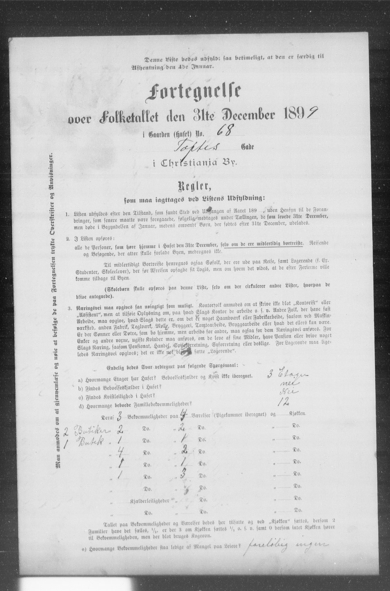 OBA, Municipal Census 1899 for Kristiania, 1899, p. 14612