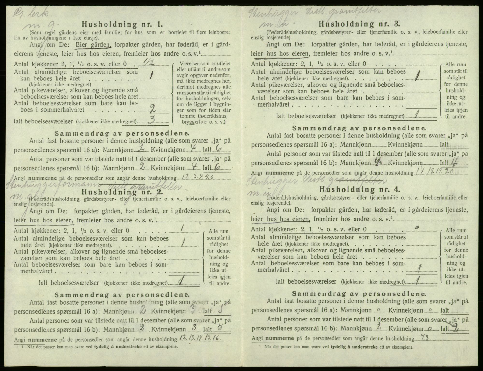 SAB, 1920 census for Bremnes, 1920, p. 128