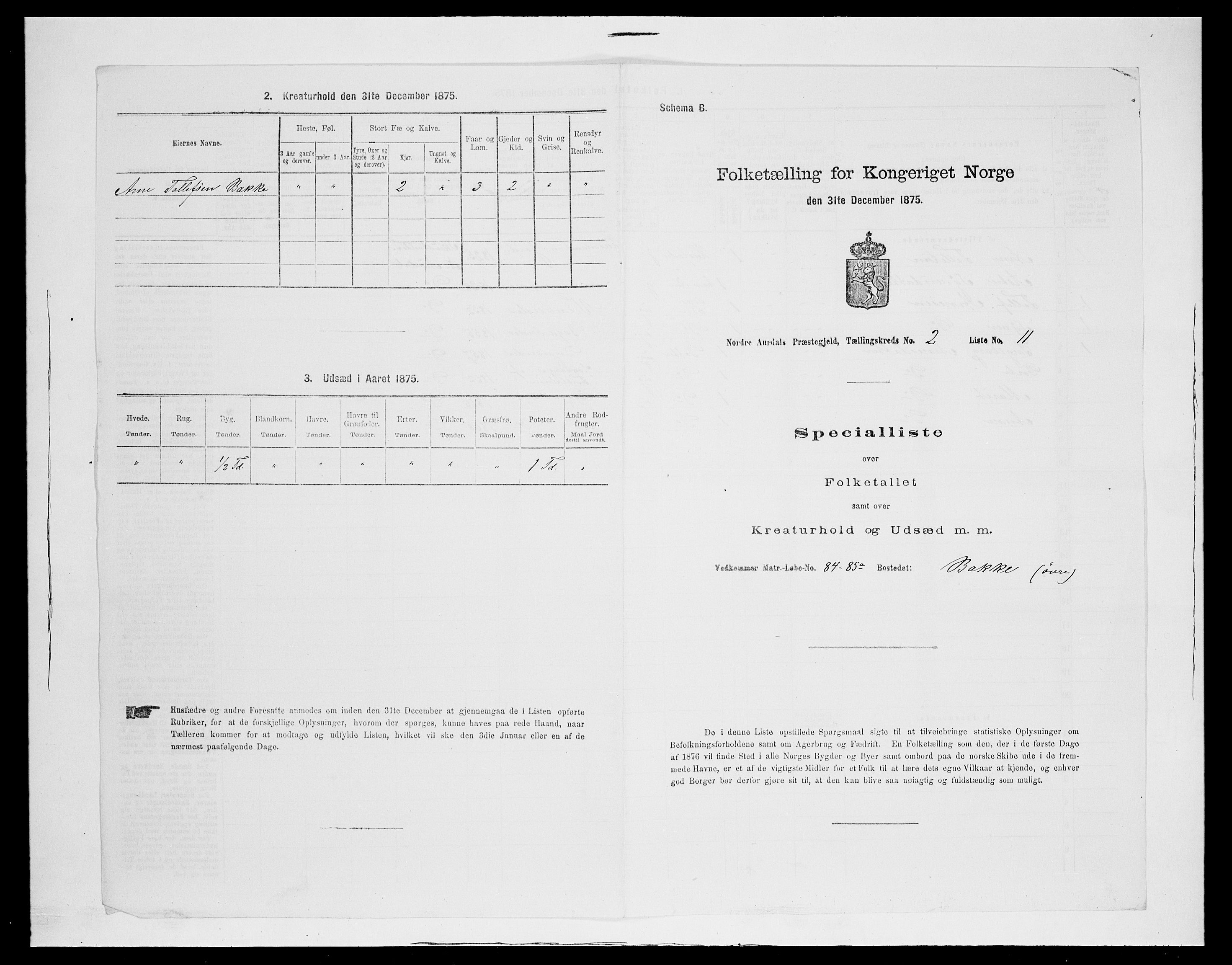 SAH, 1875 census for 0542P Nord-Aurdal, 1875, p. 356