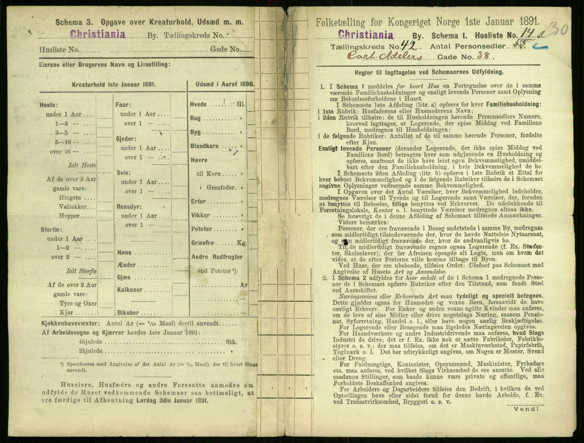 RA, 1891 census for 0301 Kristiania, 1891, p. 24708