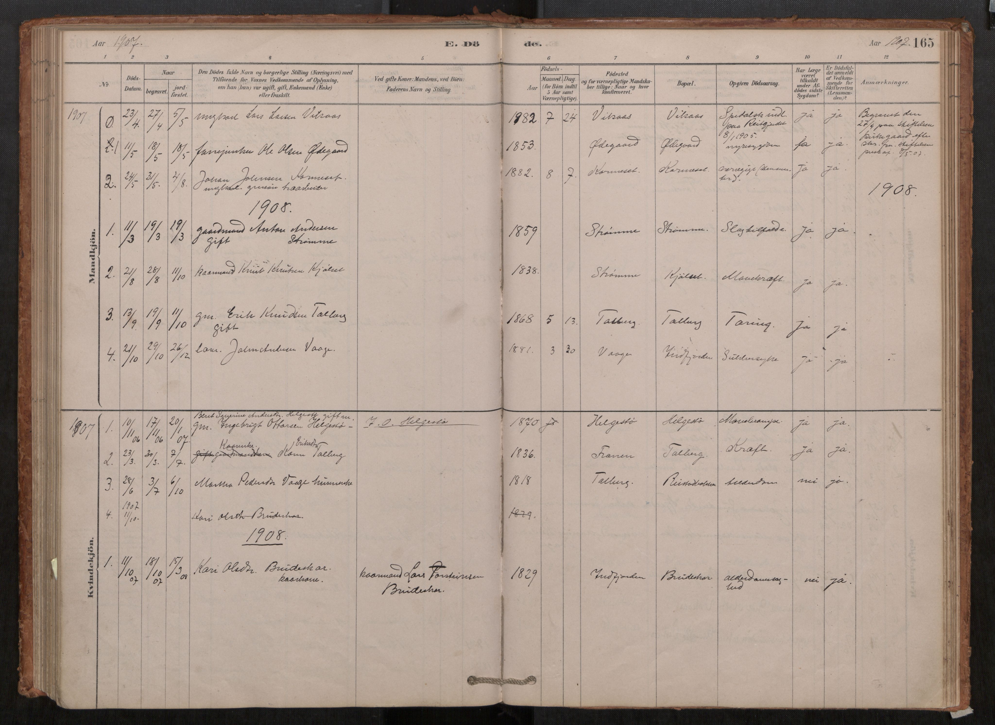 Ministerialprotokoller, klokkerbøker og fødselsregistre - Møre og Romsdal, SAT/A-1454/550/L0621: Parish register (official) no. 550A01, 1878-1915, p. 165