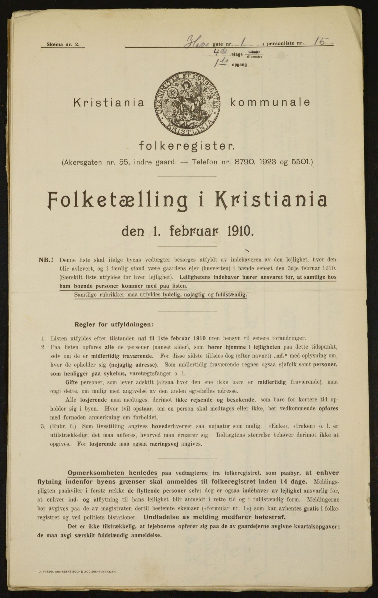 OBA, Municipal Census 1910 for Kristiania, 1910, p. 33692