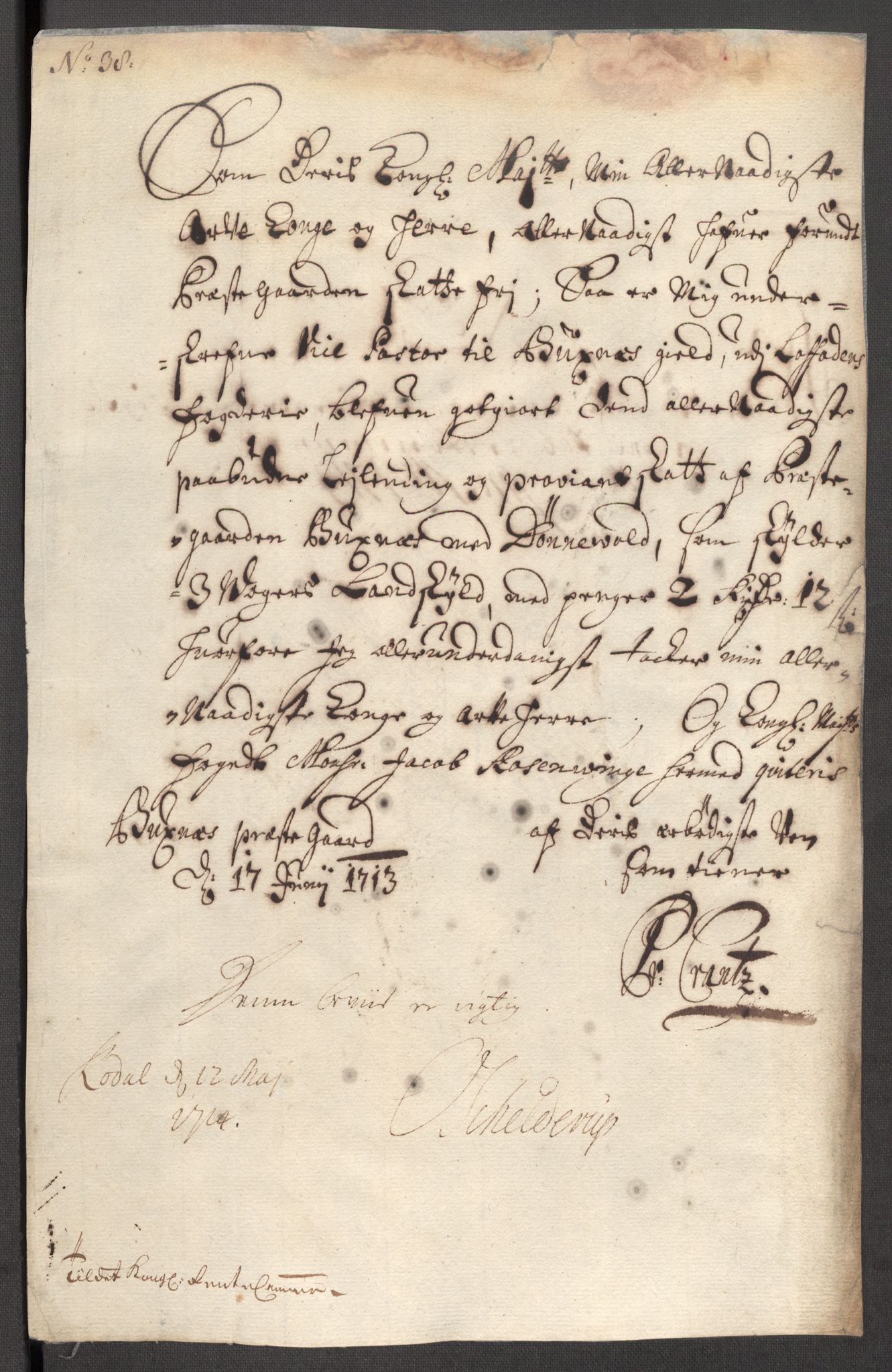 Rentekammeret inntil 1814, Reviderte regnskaper, Fogderegnskap, AV/RA-EA-4092/R67/L4679: Fogderegnskap Vesterålen, Andenes og Lofoten, 1711-1713, p. 266