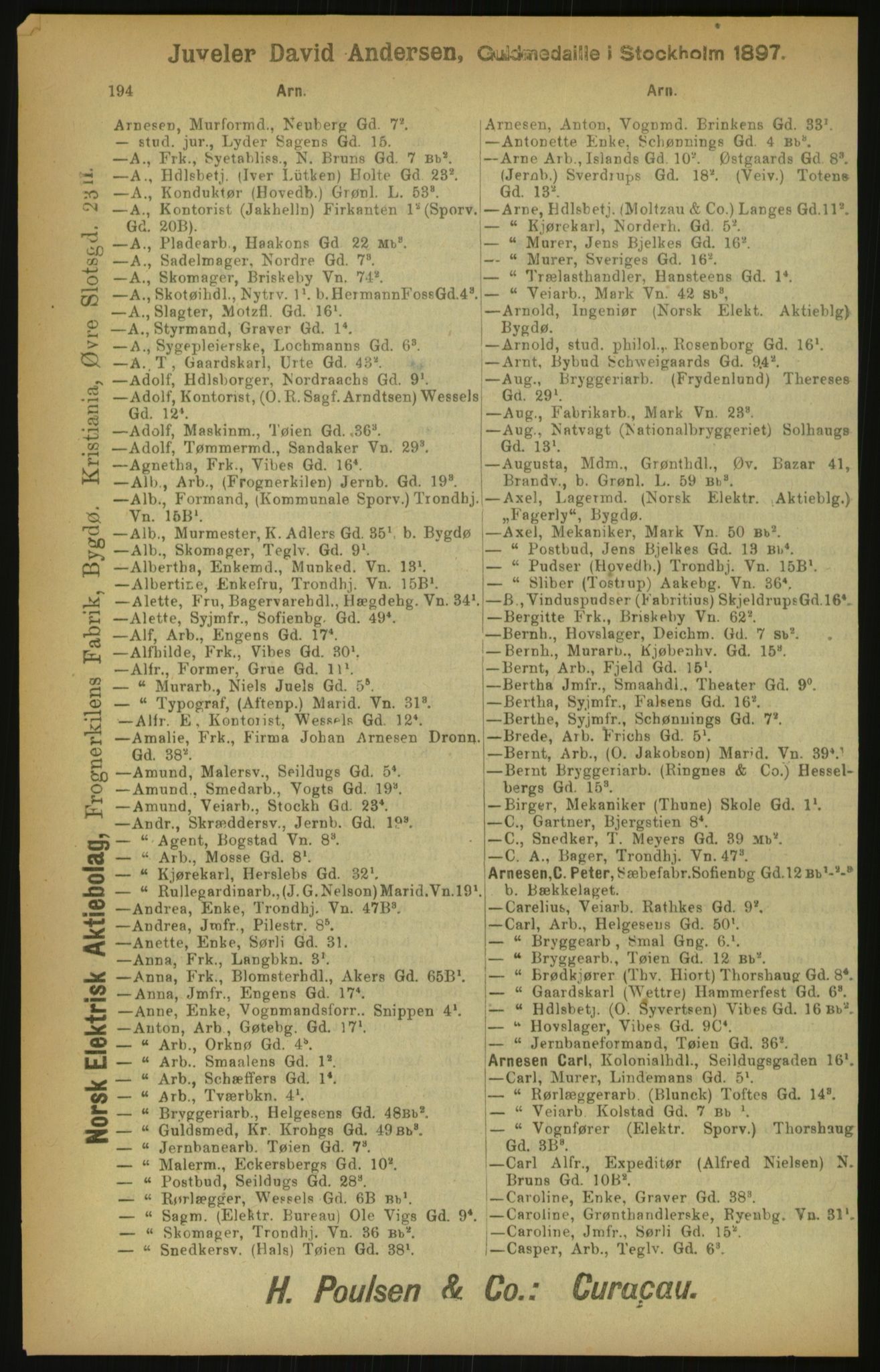 Kristiania/Oslo adressebok, PUBL/-, 1900, p. 194