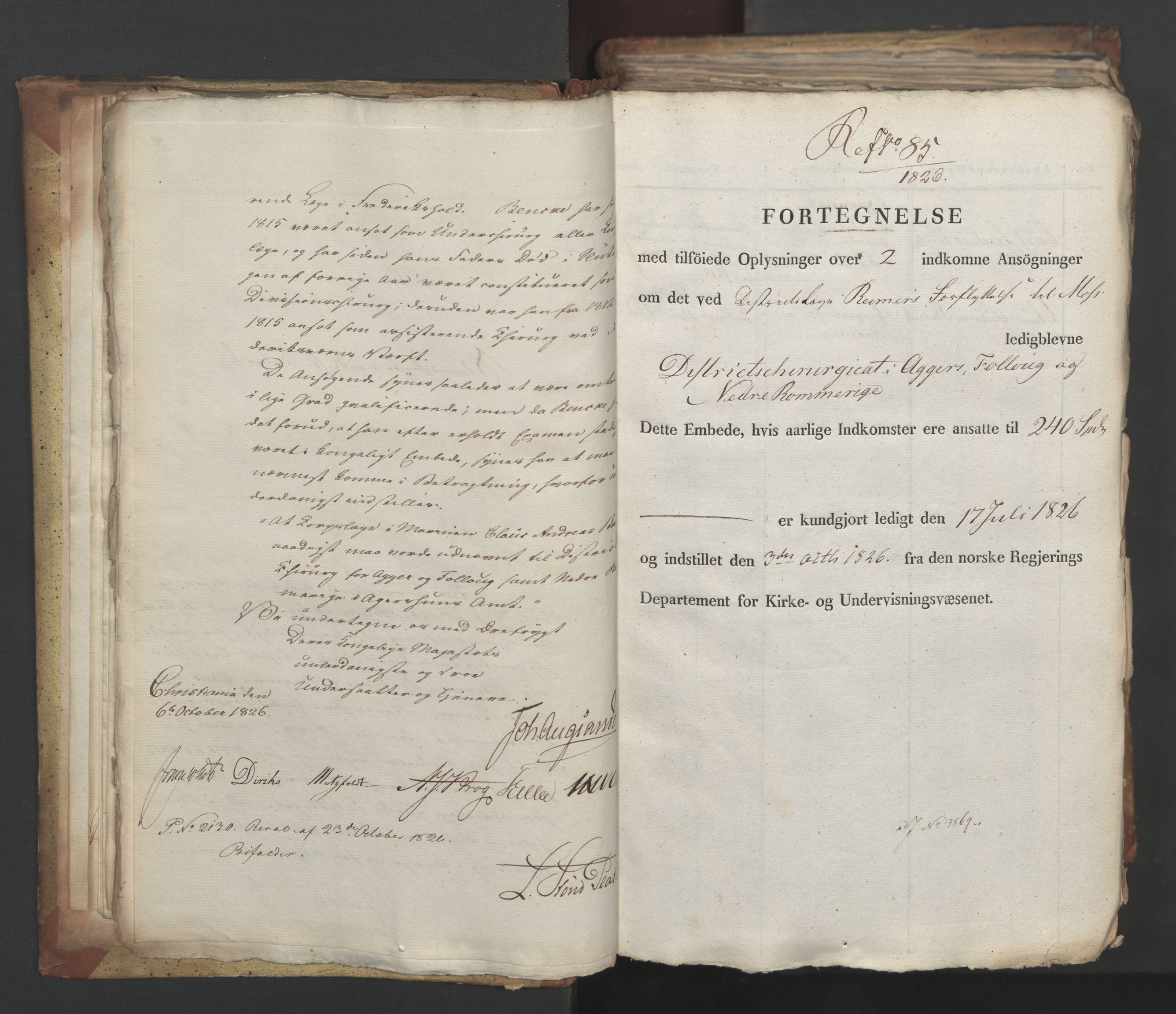 Statsrådsavdelingen i Stockholm, RA/S-1003/D/Da/L0049: Regjeringsinnstillinger nr. 3860-4086, 1826, p. 24