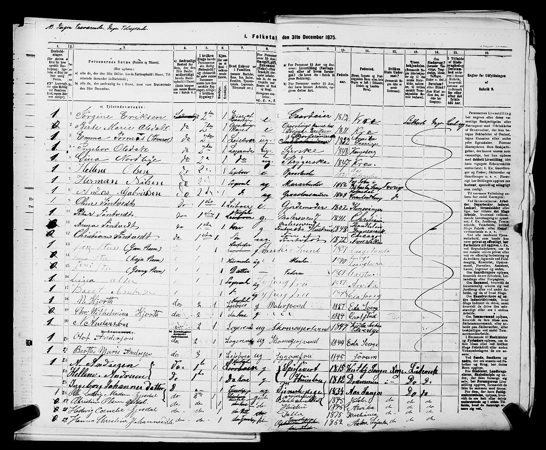 RA, 1875 census for 0301 Kristiania, 1875, p. 2388