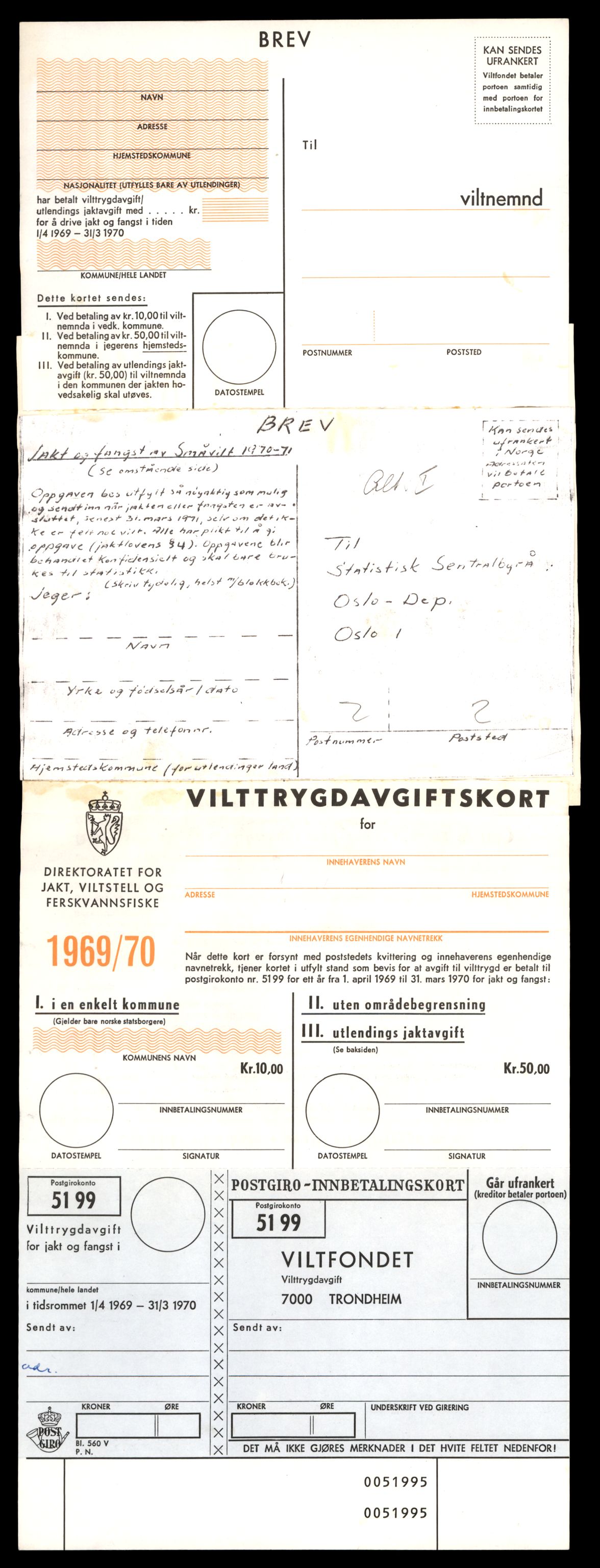 Direktoratet for naturforvaltning, AV/SAT-A-5209/4/D/De/L0102: Oppsyn, oppgaveplikt, 1965-1975, p. 139