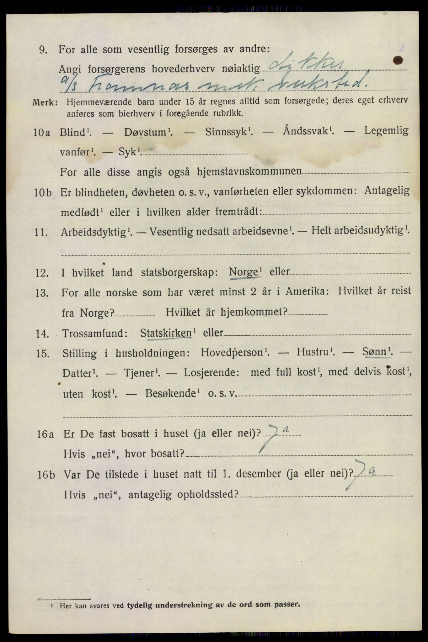 SAKO, 1920 census for Sandeherred, 1920, p. 19677