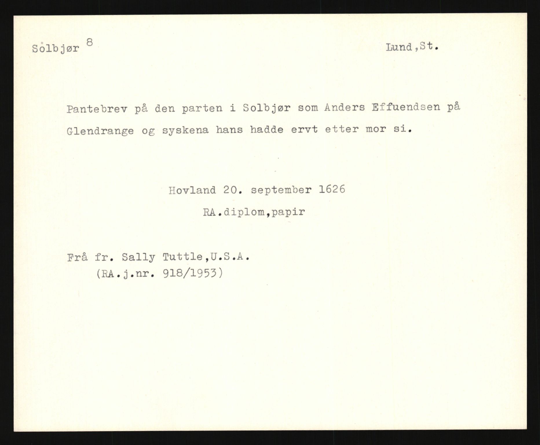 Riksarkivets diplomsamling, AV/RA-EA-5965/F35/F35e/L0027: Registreringssedler Rogaland, 1400-1700, p. 53