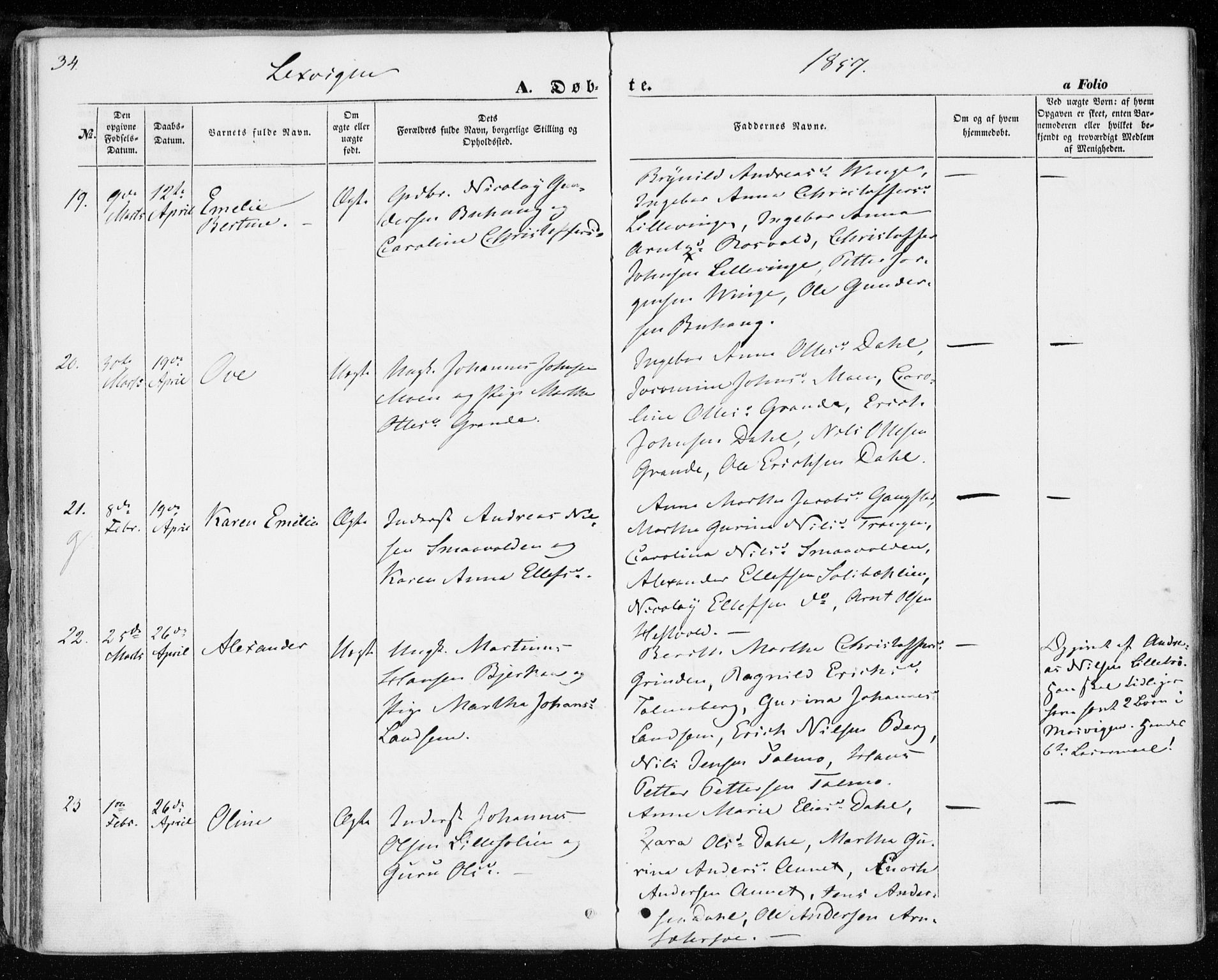 Ministerialprotokoller, klokkerbøker og fødselsregistre - Nord-Trøndelag, SAT/A-1458/701/L0008: Parish register (official) no. 701A08 /1, 1854-1863, p. 34