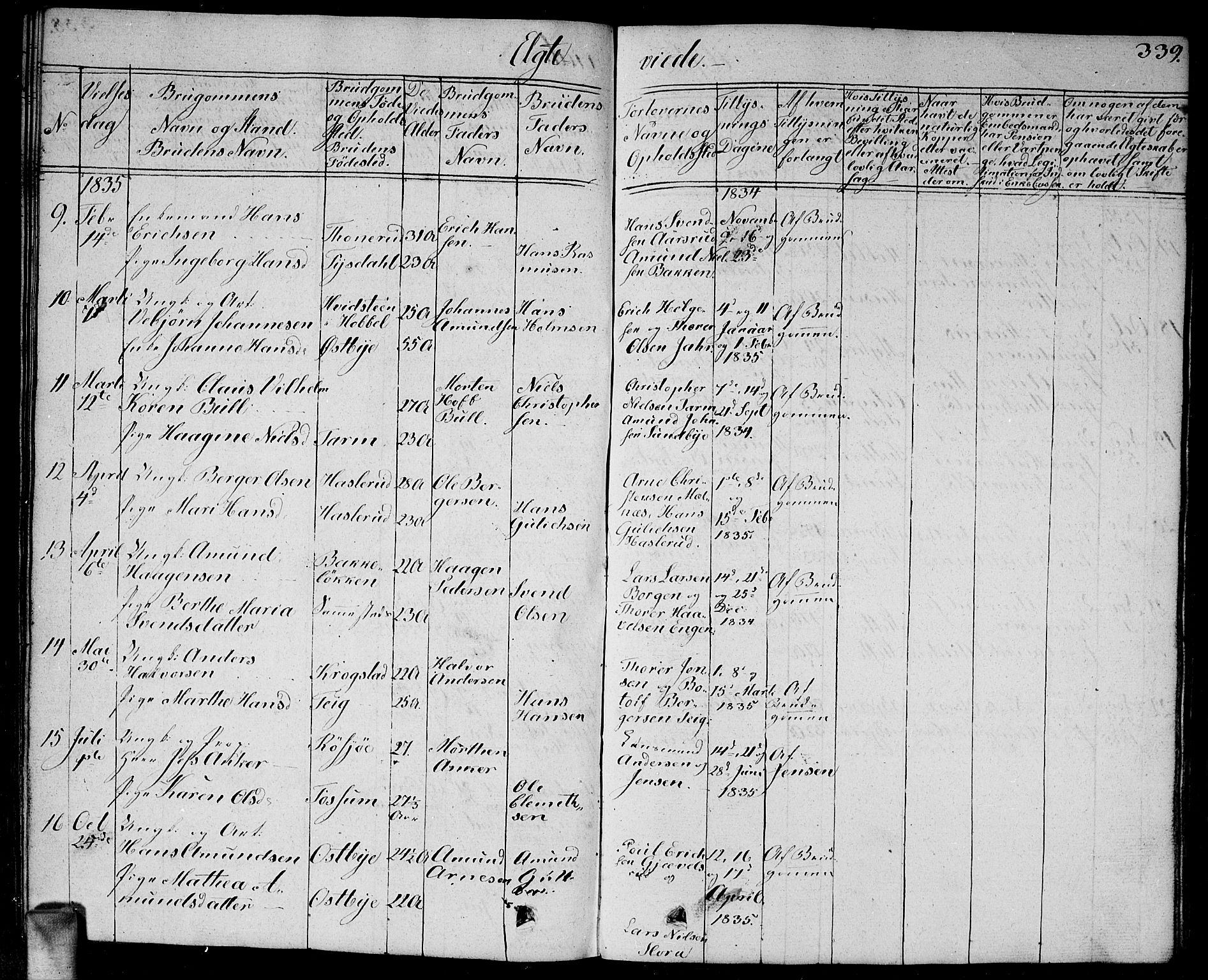 Enebakk prestekontor Kirkebøker, SAO/A-10171c/G/Ga/L0003: Parish register (copy) no. I 3, 1833-1849, p. 339