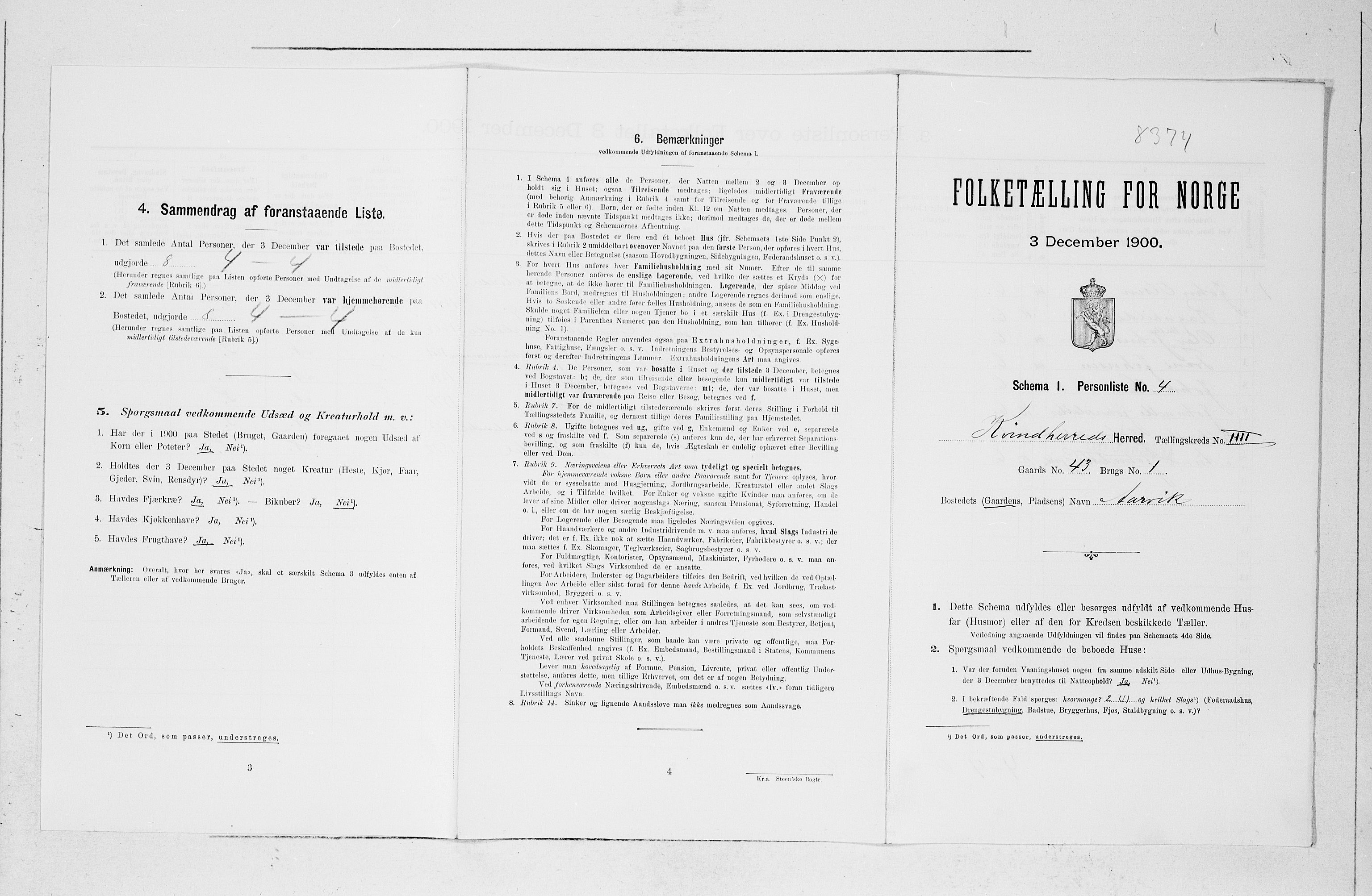 SAB, 1900 census for Kvinnherad, 1900, p. 459