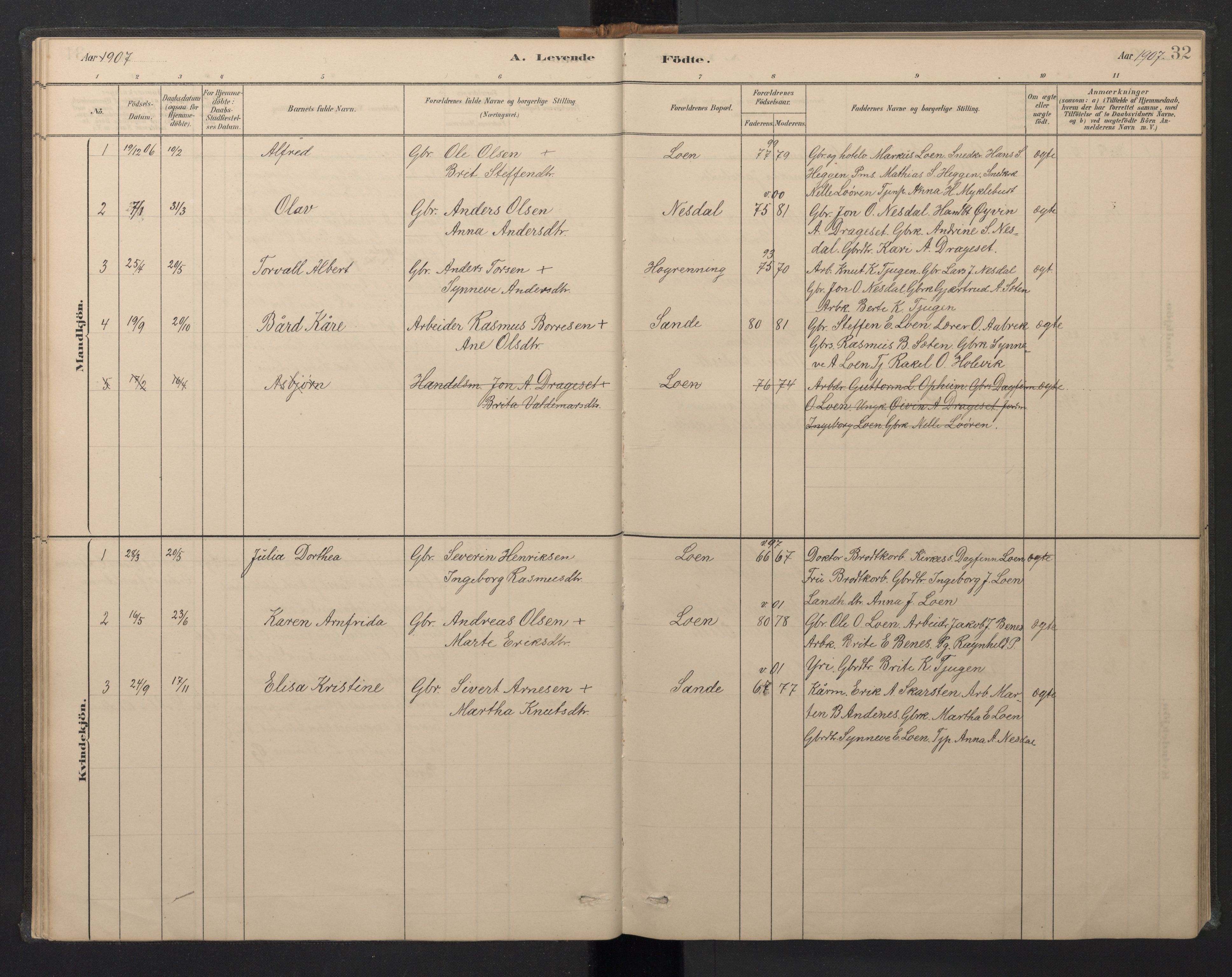 Stryn Sokneprestembete, SAB/A-82501: Parish register (copy) no. B 3, 1881-1918, p. 31b-32a