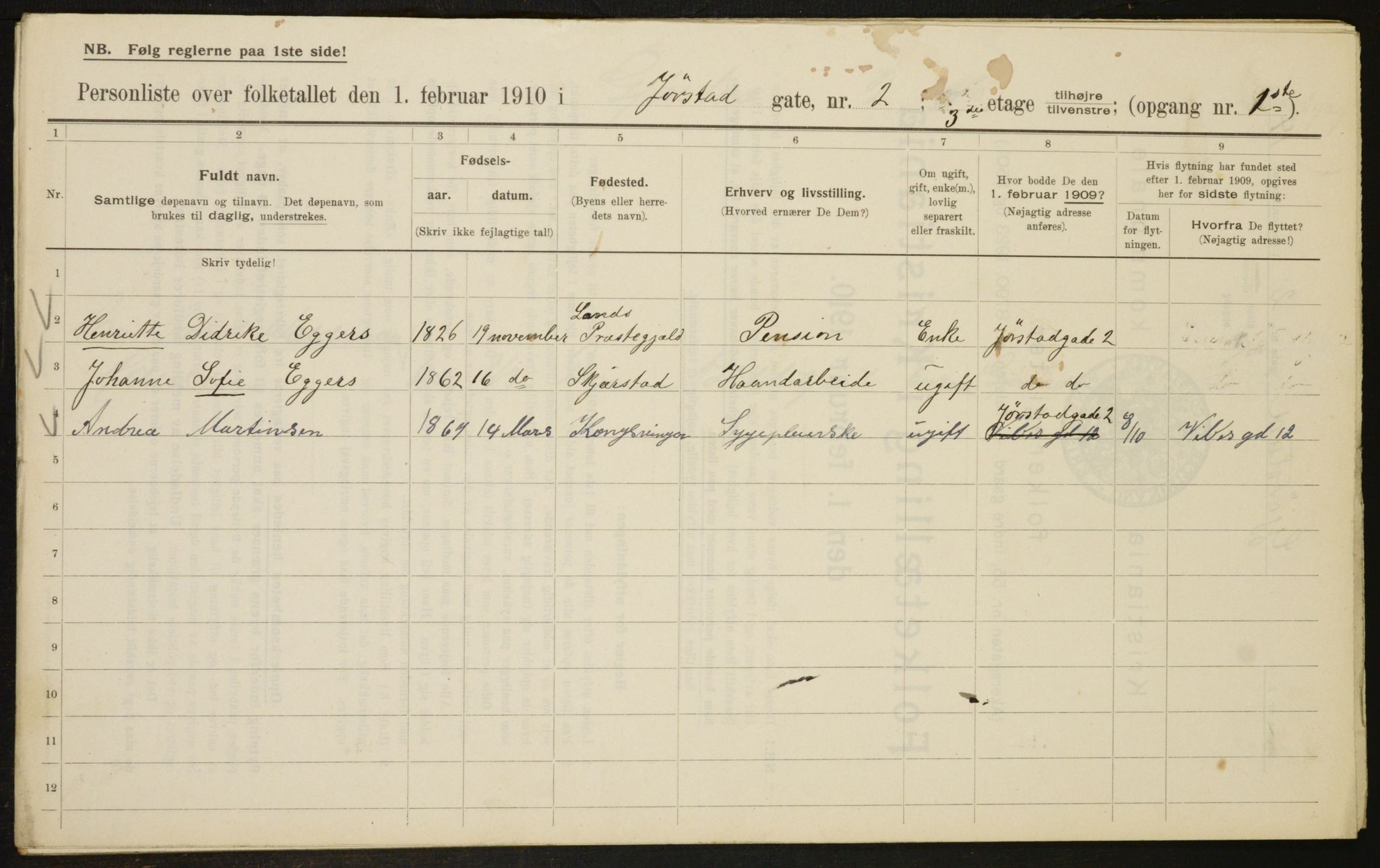 OBA, Municipal Census 1910 for Kristiania, 1910, p. 27848