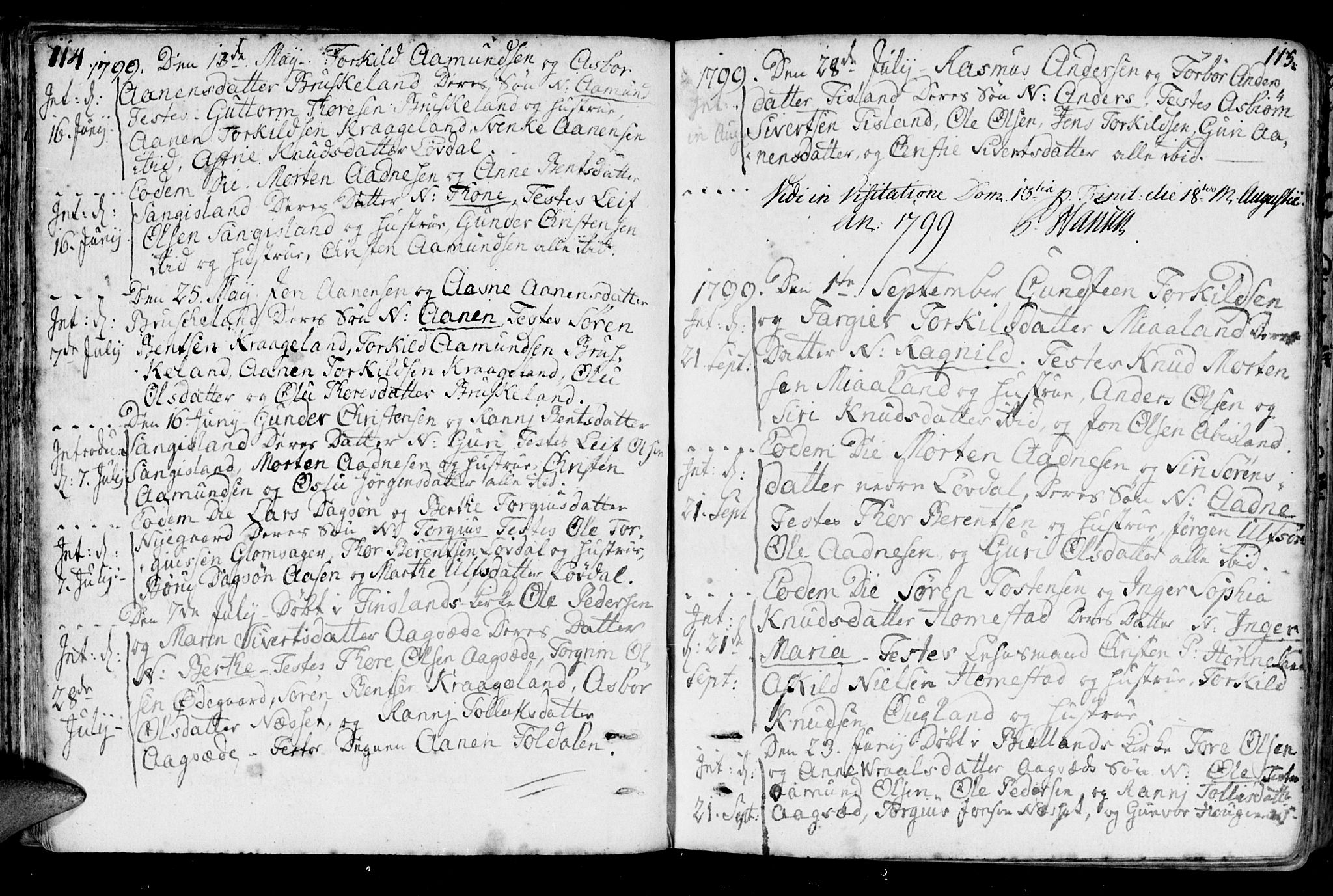 Holum sokneprestkontor, AV/SAK-1111-0022/F/Fa/Fab/L0004: Parish register (official) no. A 4, 1774-1847, p. 114-115