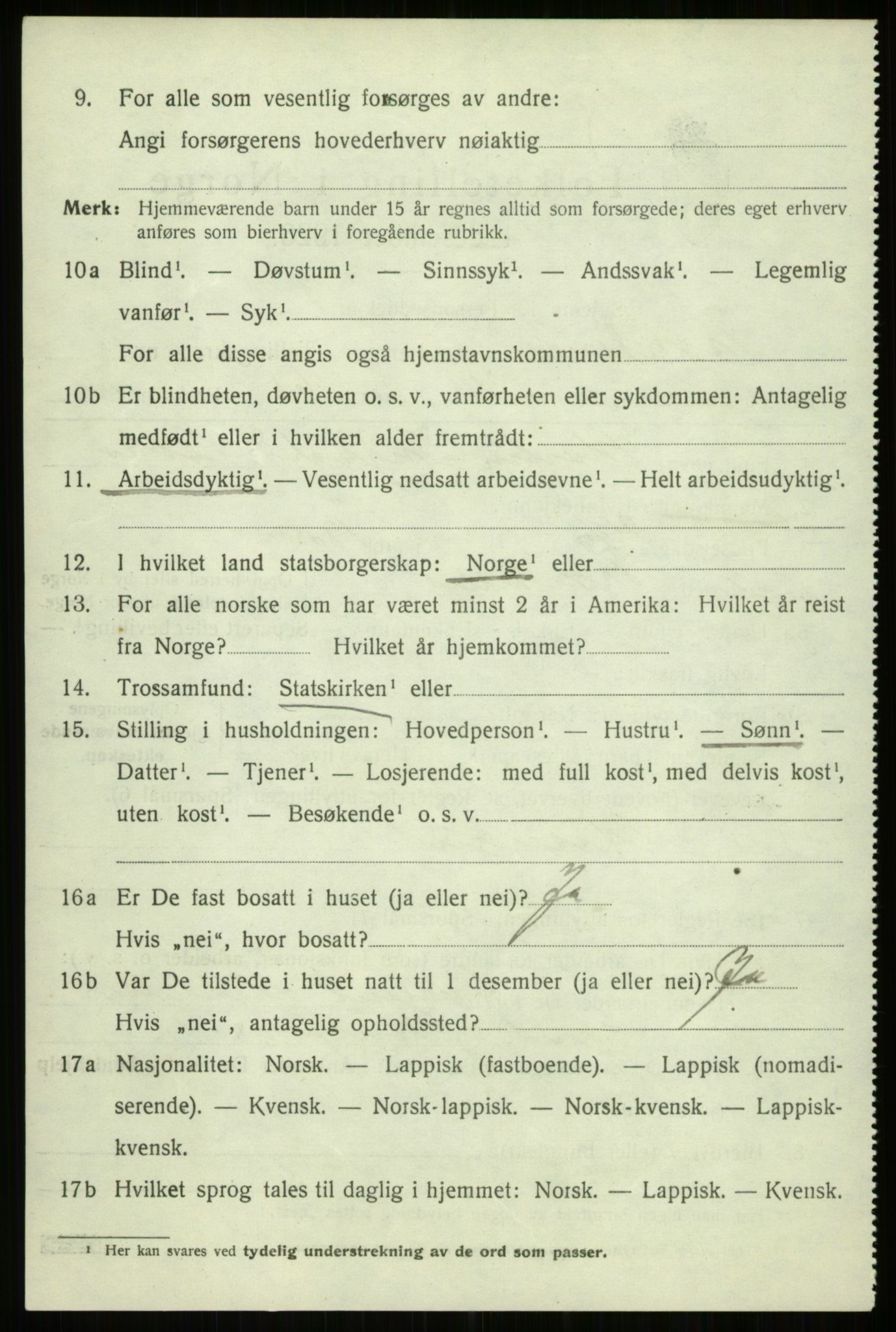 SATØ, 1920 census for Trondenes, 1920, p. 16955