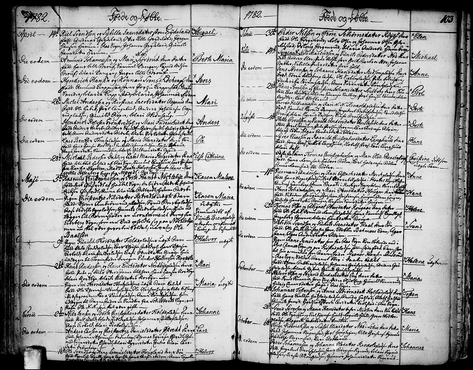 Kråkstad prestekontor Kirkebøker, SAO/A-10125a/F/Fa/L0001: Parish register (official) no. I 1, 1736-1785, p. 103
