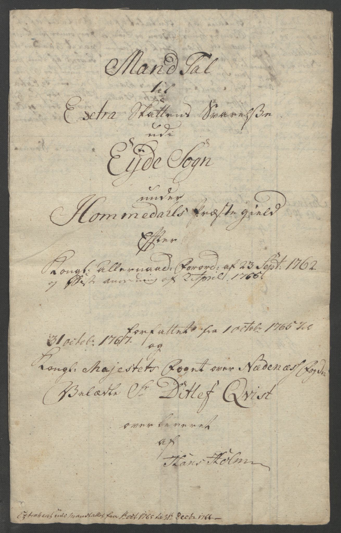 Rentekammeret inntil 1814, Reviderte regnskaper, Fogderegnskap, RA/EA-4092/R39/L2424: Ekstraskatten Nedenes, 1762-1767, p. 162