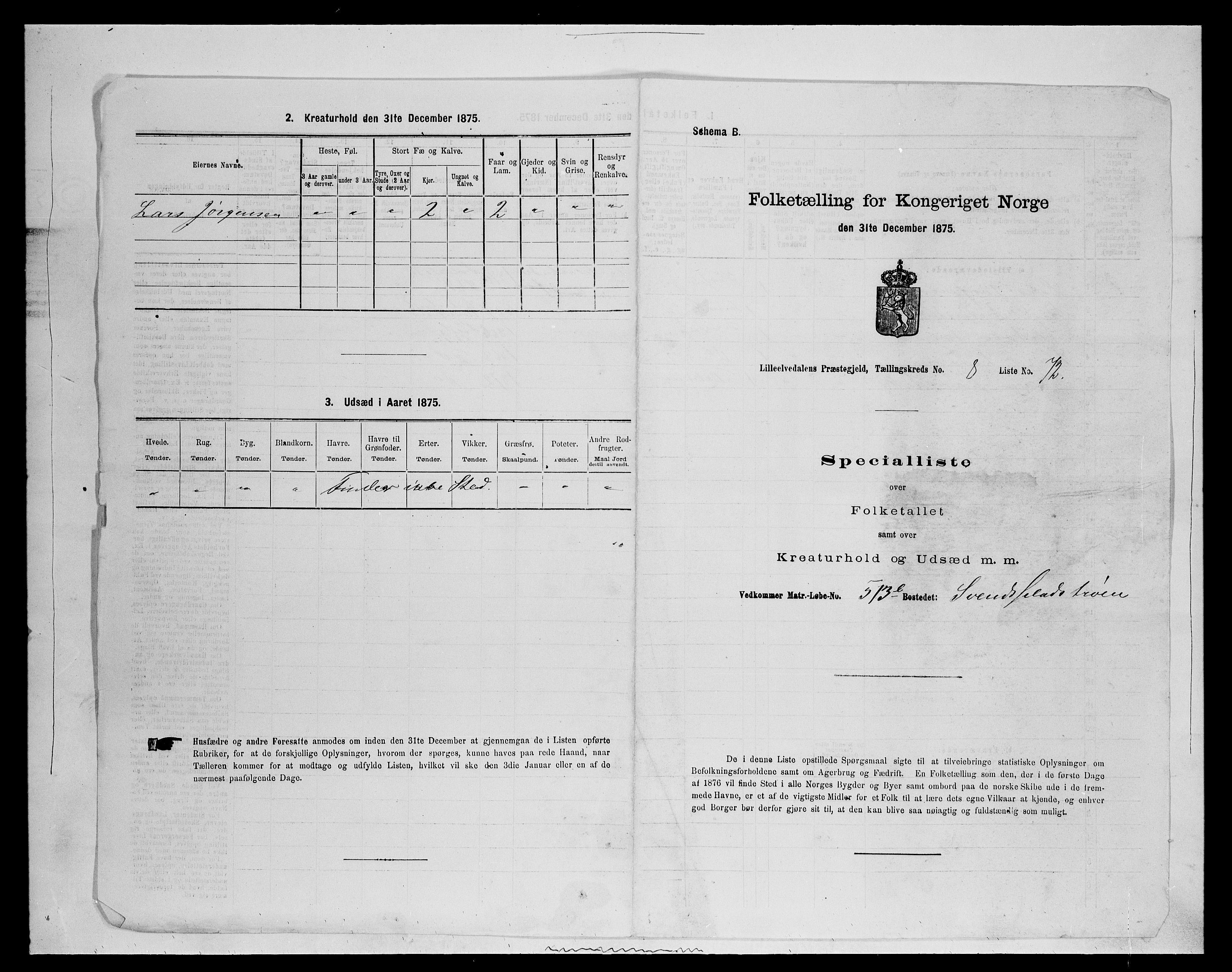 SAH, 1875 census for 0438P Lille Elvedalen, 1875, p. 869