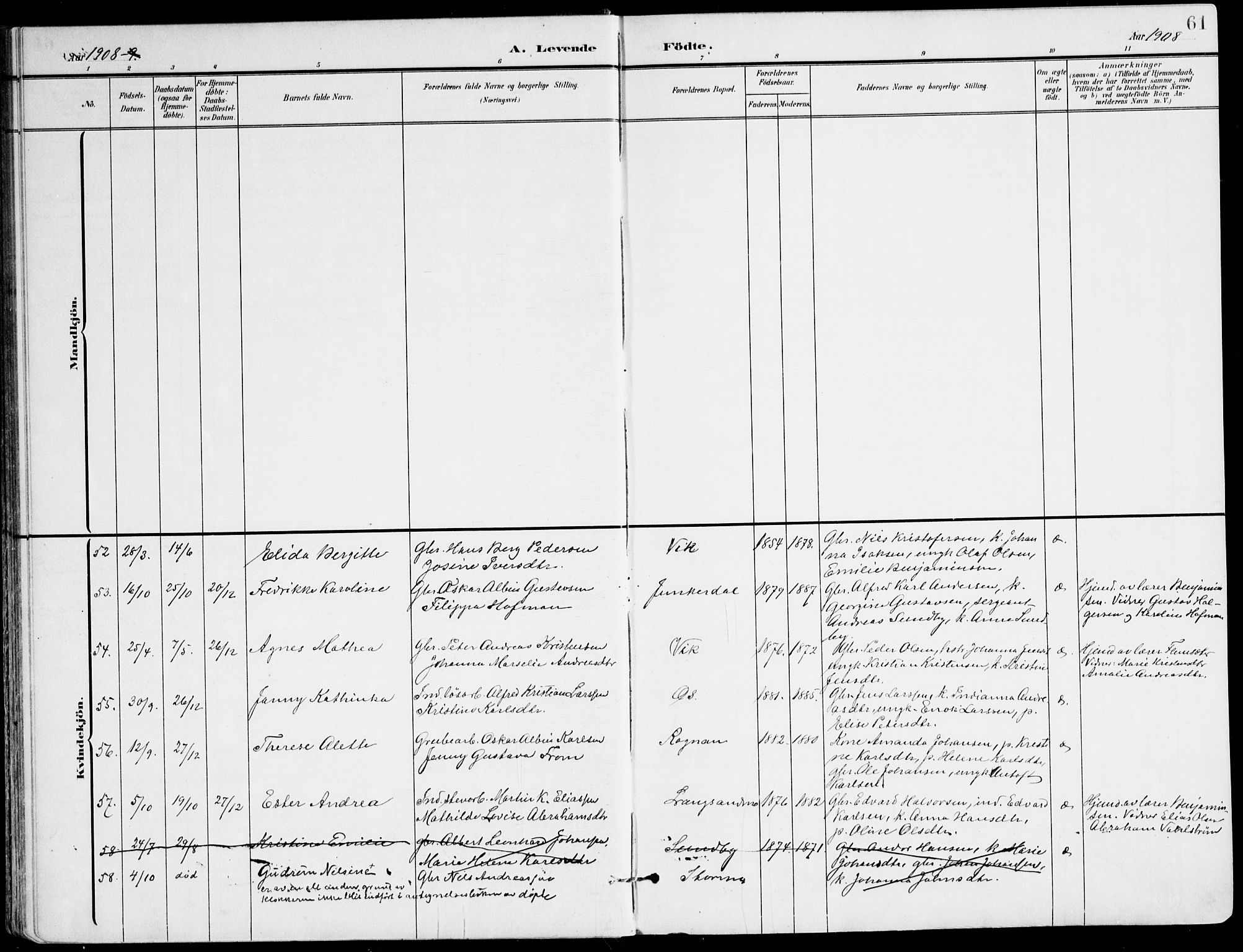 Ministerialprotokoller, klokkerbøker og fødselsregistre - Nordland, AV/SAT-A-1459/847/L0672: Parish register (official) no. 847A12, 1902-1919, p. 61