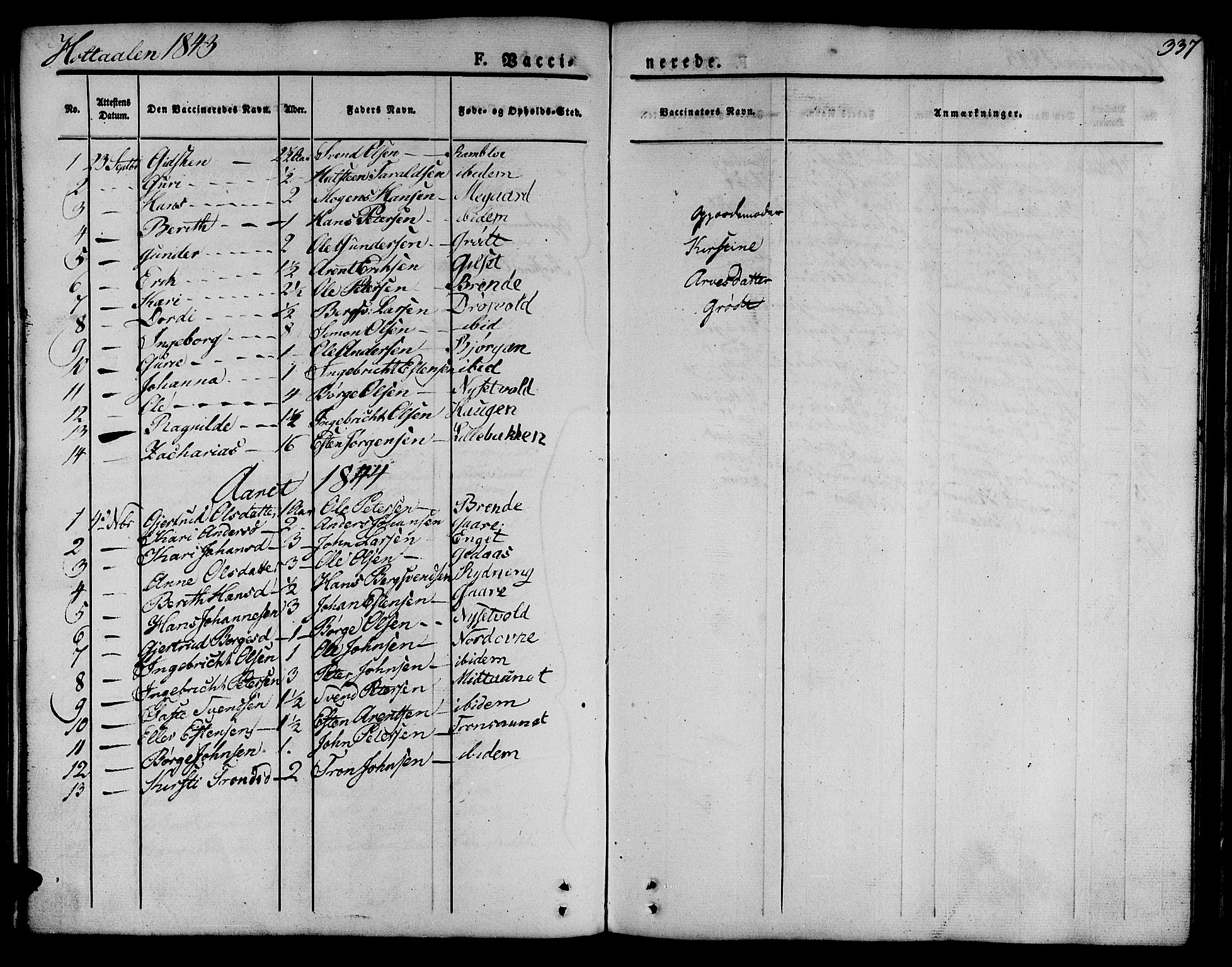 Ministerialprotokoller, klokkerbøker og fødselsregistre - Sør-Trøndelag, SAT/A-1456/685/L0960: Parish register (official) no. 685A05 /1, 1829-1845, p. 337