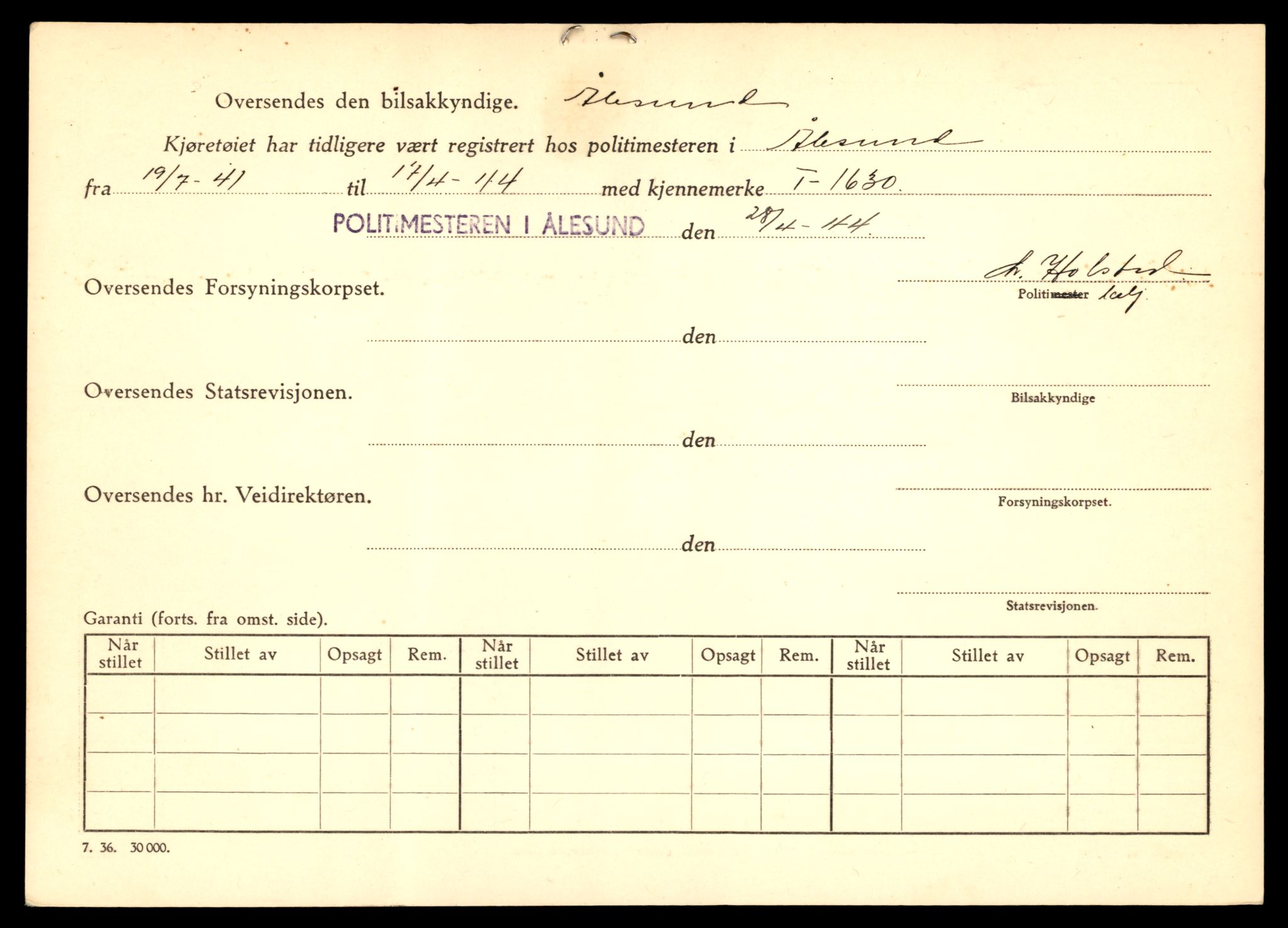 Møre og Romsdal vegkontor - Ålesund trafikkstasjon, SAT/A-4099/F/Fe/L0014: Registreringskort for kjøretøy T 1565 - T 1698, 1927-1998, p. 1489