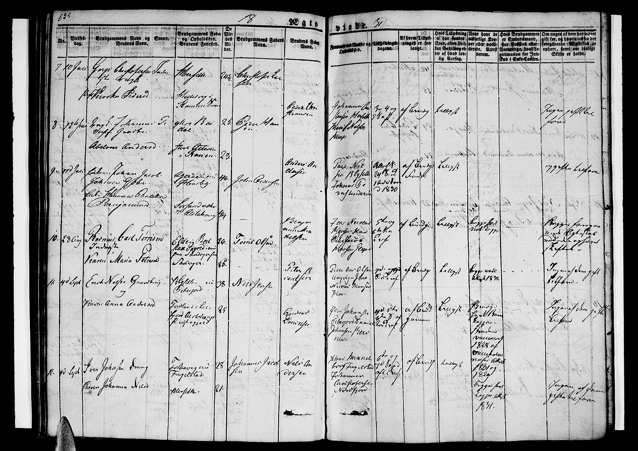 Ministerialprotokoller, klokkerbøker og fødselsregistre - Nordland, AV/SAT-A-1459/838/L0548: Parish register (official) no. 838A06, 1829-1839, p. 525-526