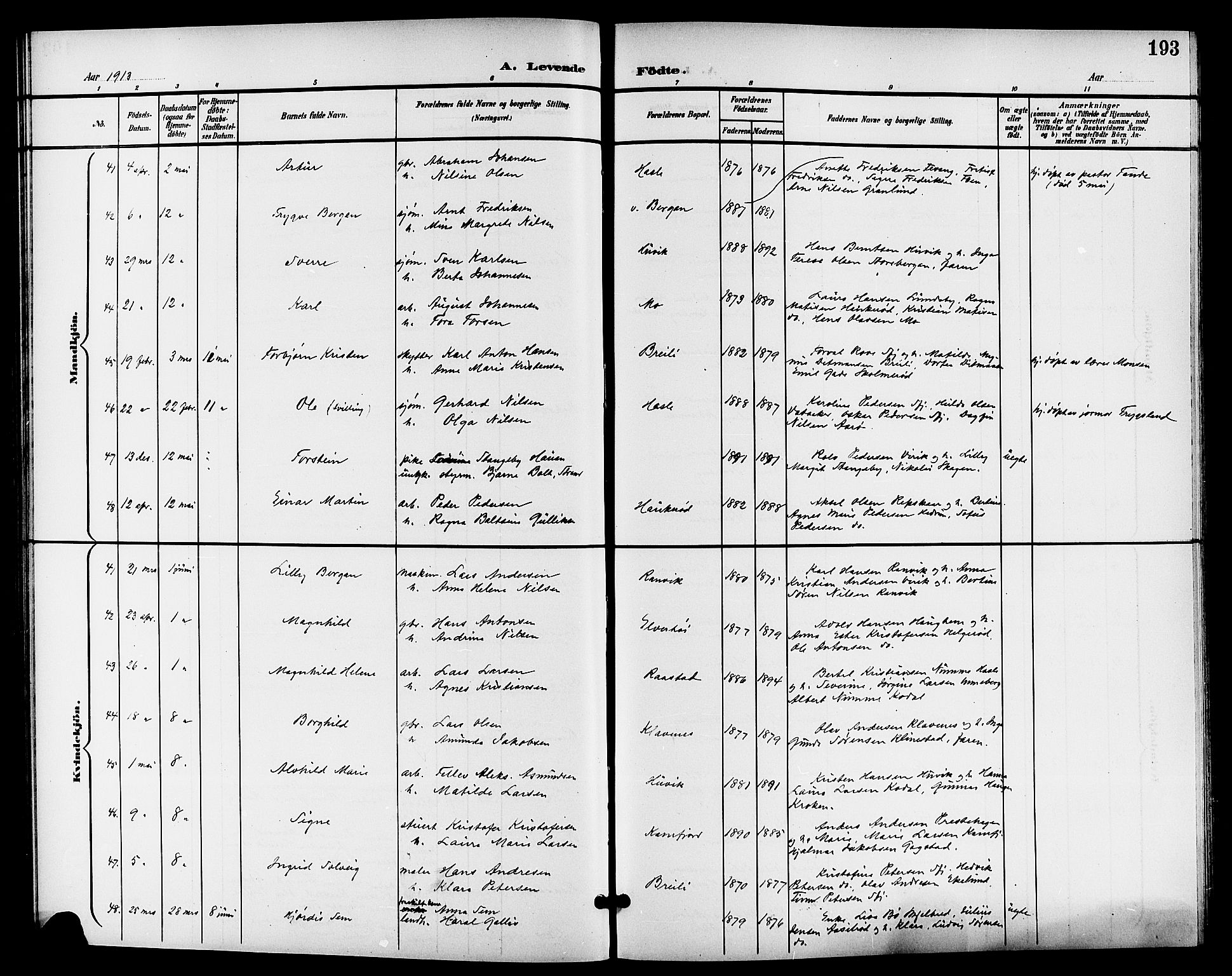 Sandar kirkebøker, AV/SAKO-A-243/G/Ga/L0002: Parish register (copy) no. 2, 1900-1915, p. 193