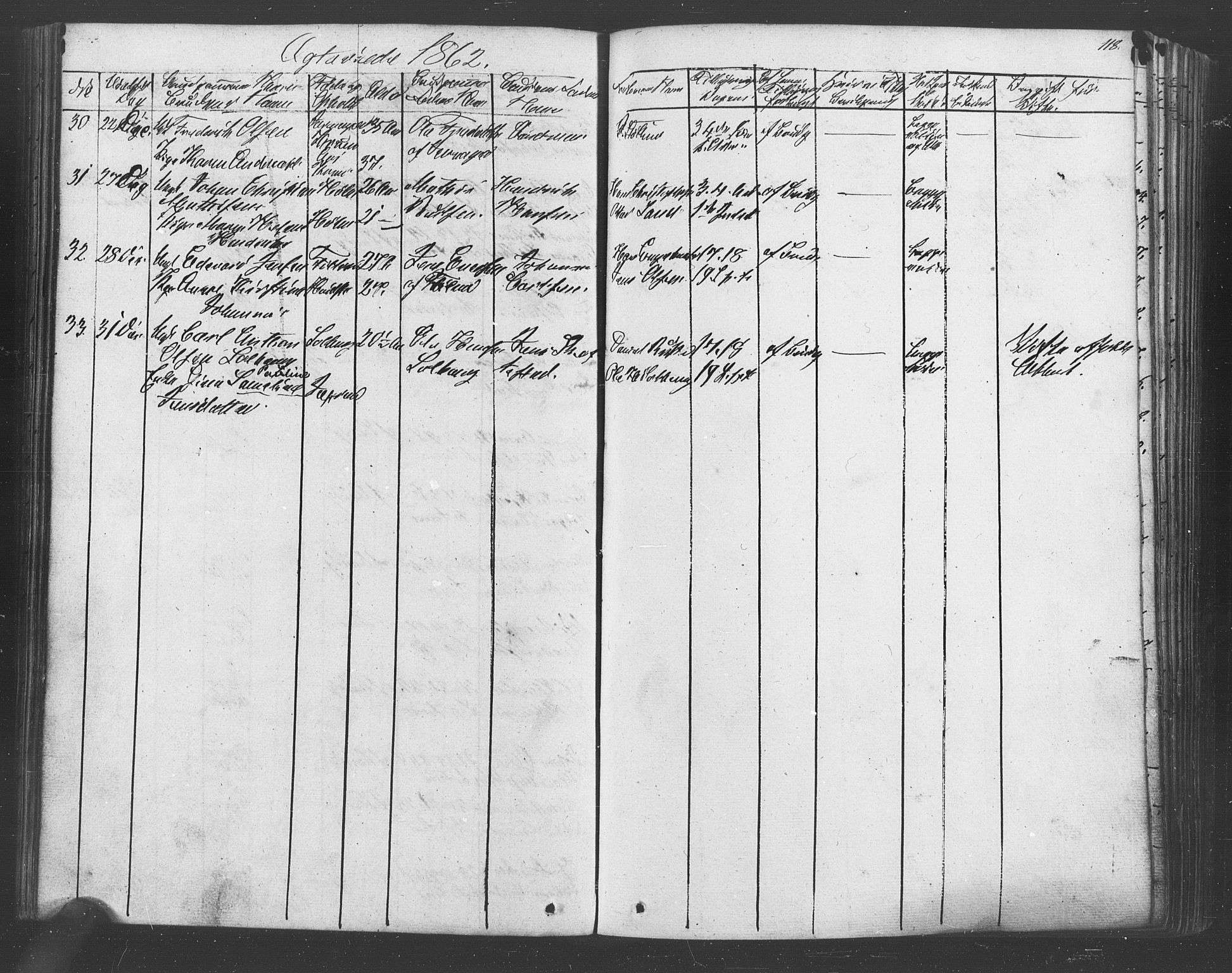 Vestby prestekontor Kirkebøker, SAO/A-10893/F/Fa/L0007: Parish register (official) no. I 7, 1850-1862, p. 118